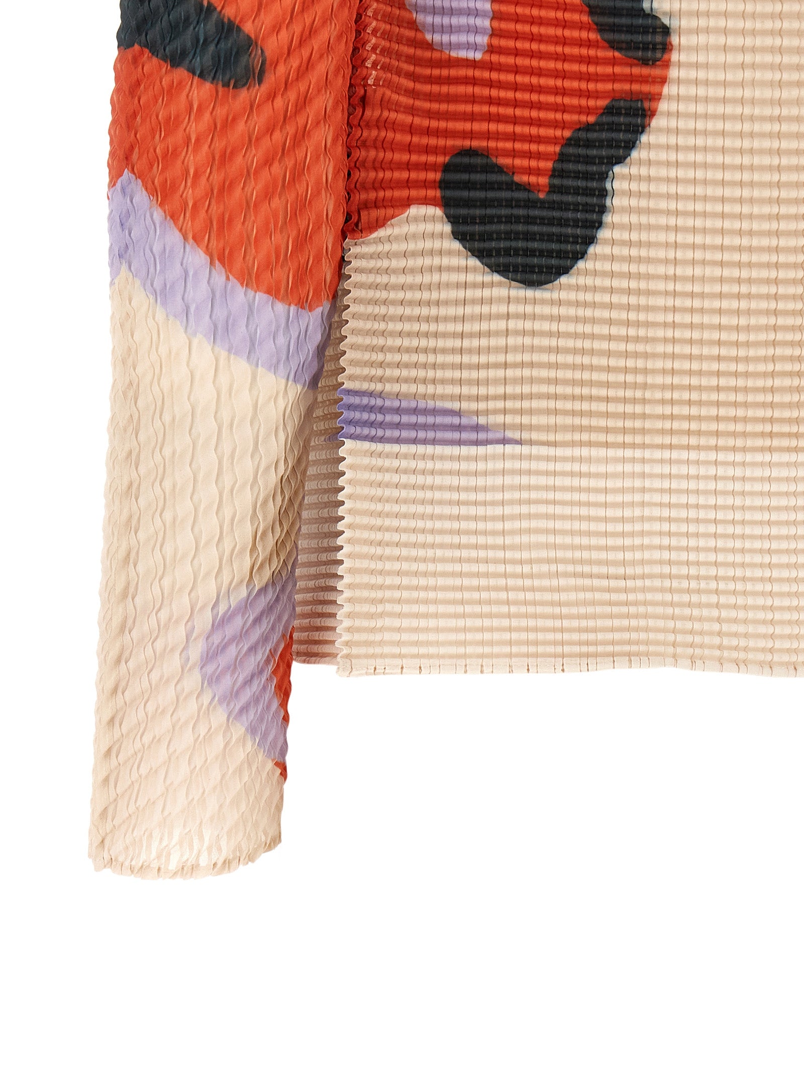 Verve Pleats Top Cardigan Beige Polyester Sweater, Cardigans