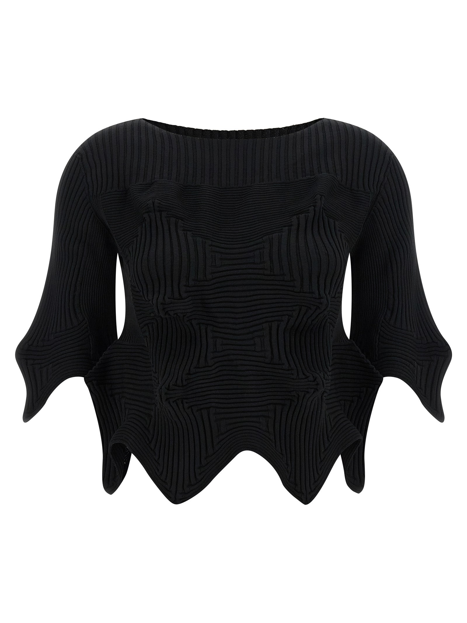Linkage Top Black Polyester Tops