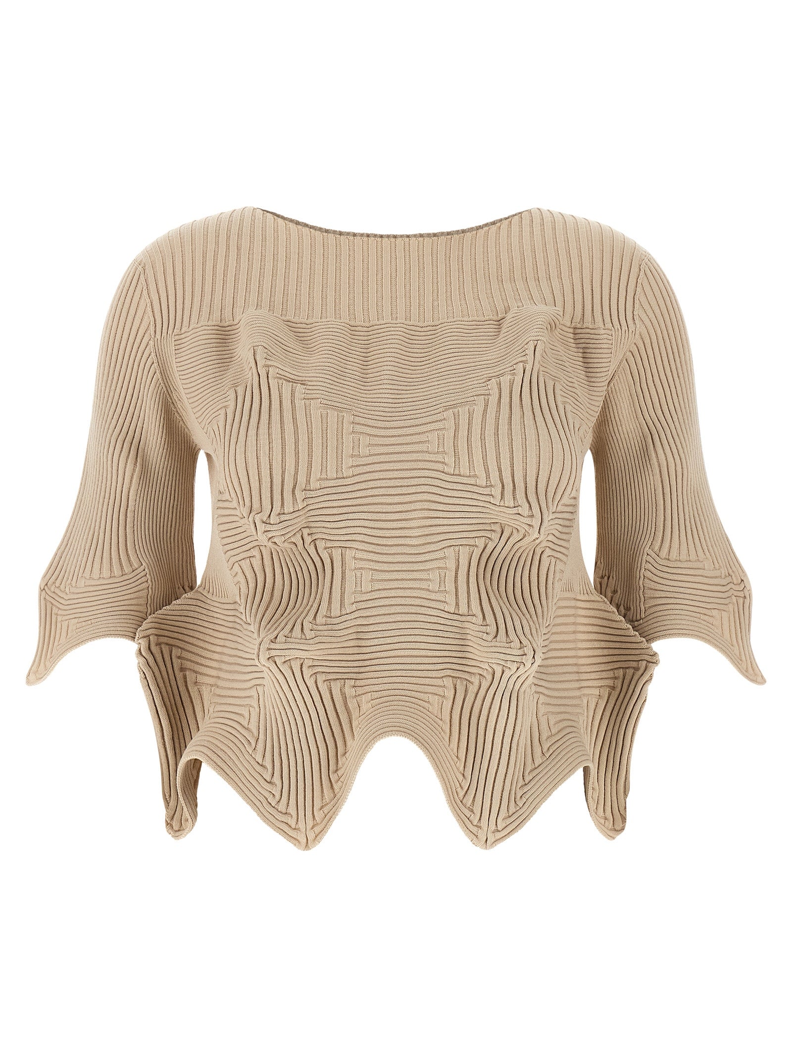 Linkage Top Beige Polyester Tops