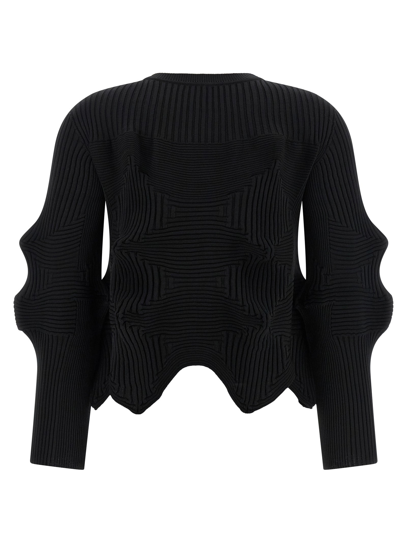 Linkage Cardigan Black Polyester Sweater, Cardigans