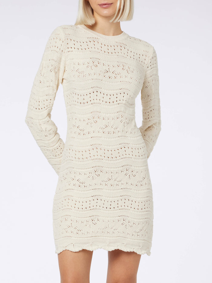 Imany White Cotton Knit Dress