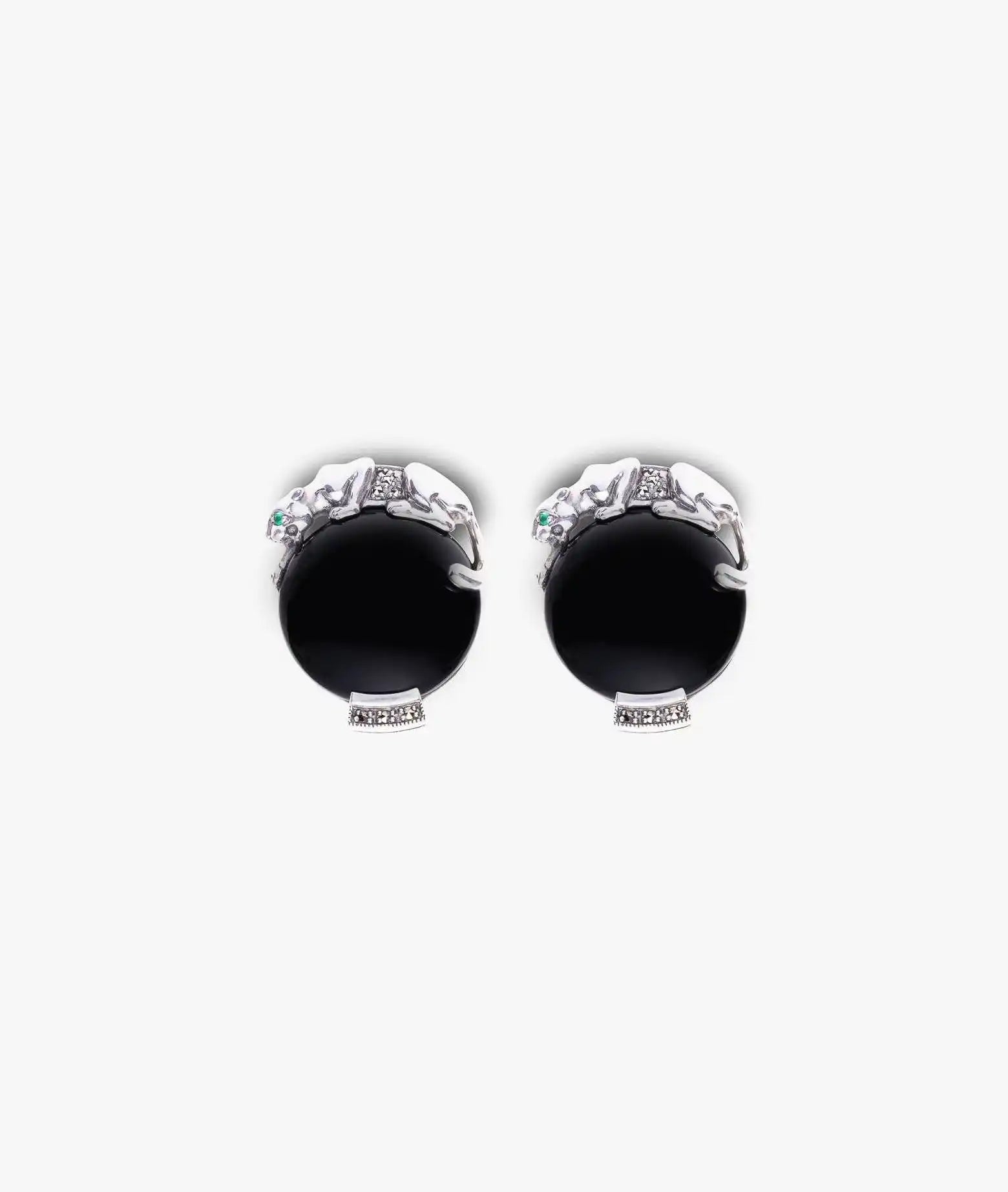 Panther Silver And Onyx Cufflinks