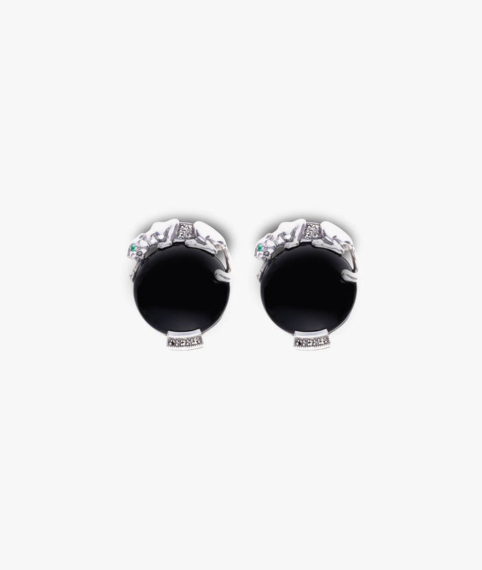 Panther Silver And Onyx Cufflinks