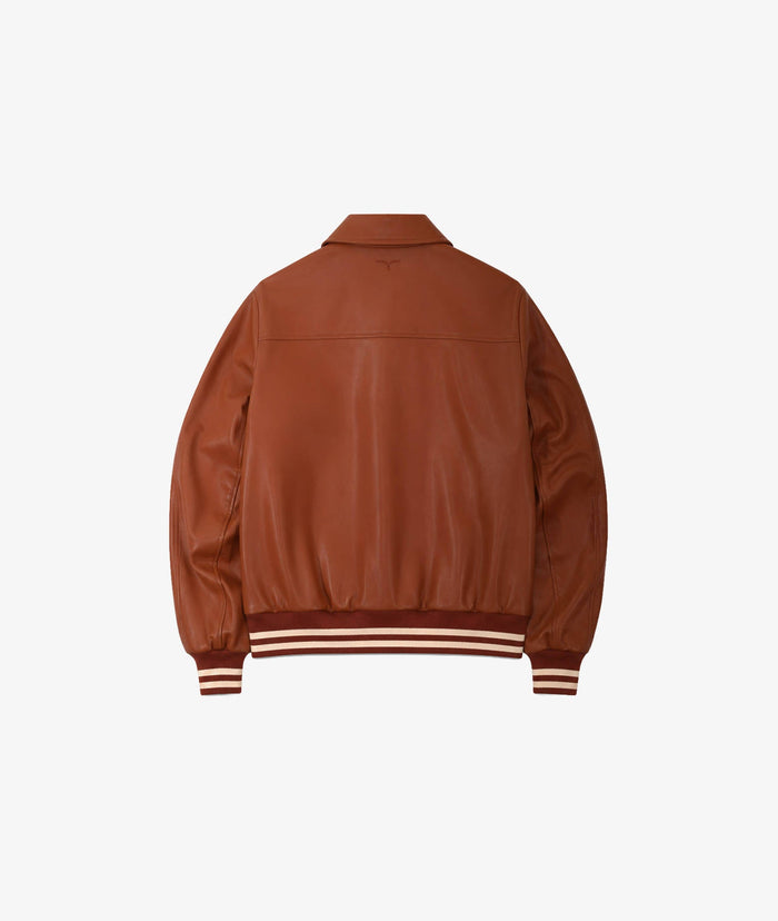 Overdrive Bomber Brown Leather Blouson