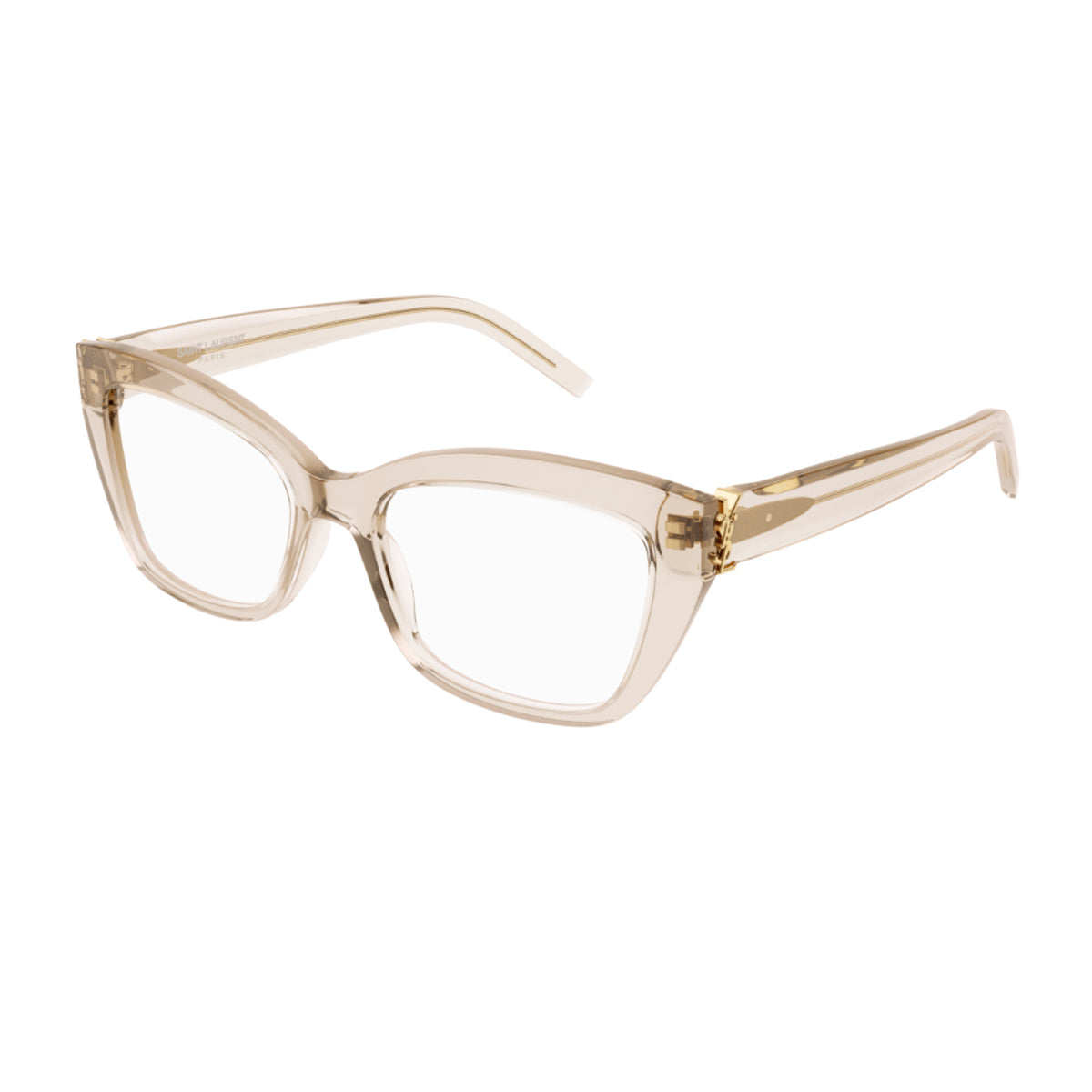 Saint Laurent SL M117 Linea Monogram 004 Nude Trasparente Beige Acetate Occhiali Da Vista