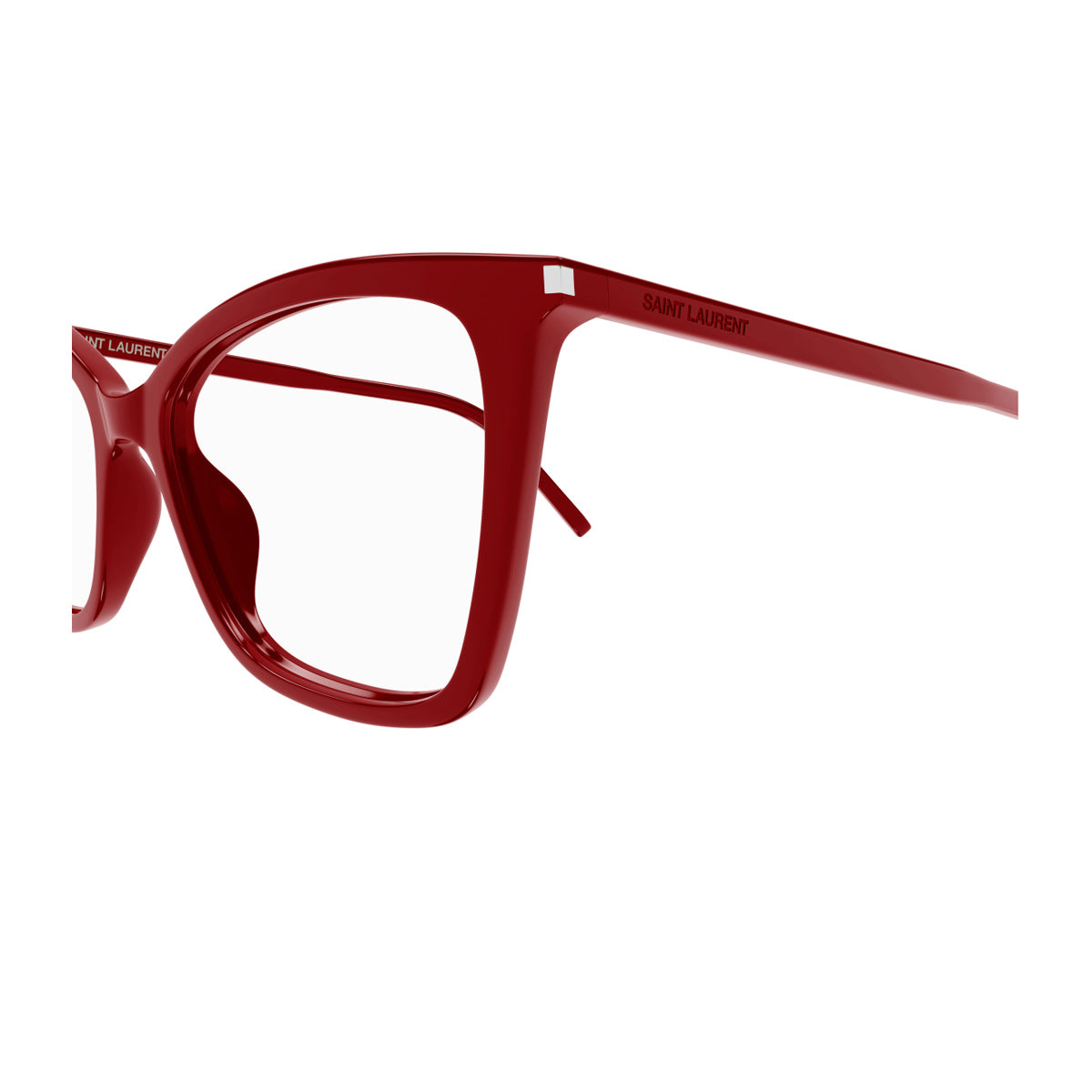 Saint Laurent SL 386 Linea Corner Angle 018 Red Traparent Rosso Acetate Occhiali Da Vista