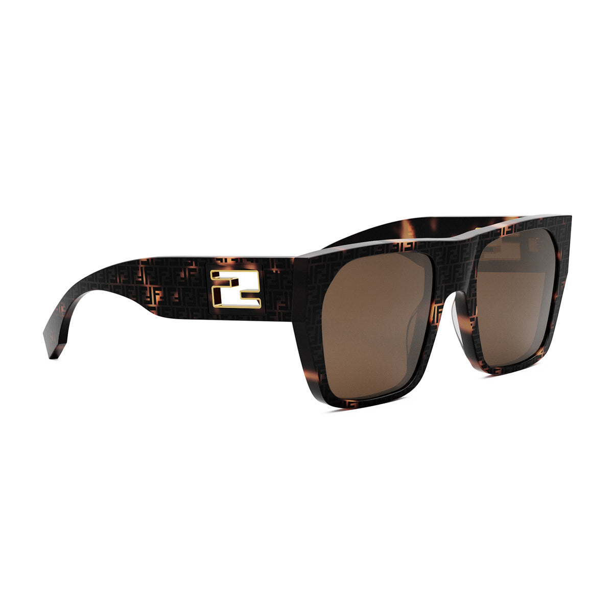 Fendi FE40124I Baguette 55e Marrone Acetate Occhiali Da Sole