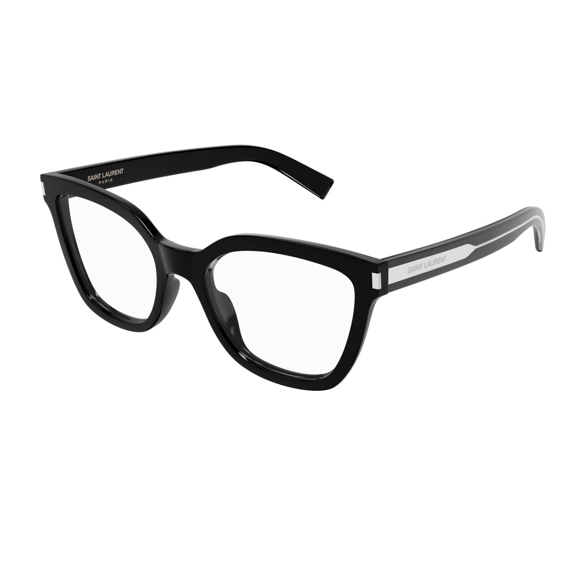 Saint Laurent SL 748 Linea Corner Angle 001 Black Crystal Transparent Nero Acetate Occhiali Da Vista