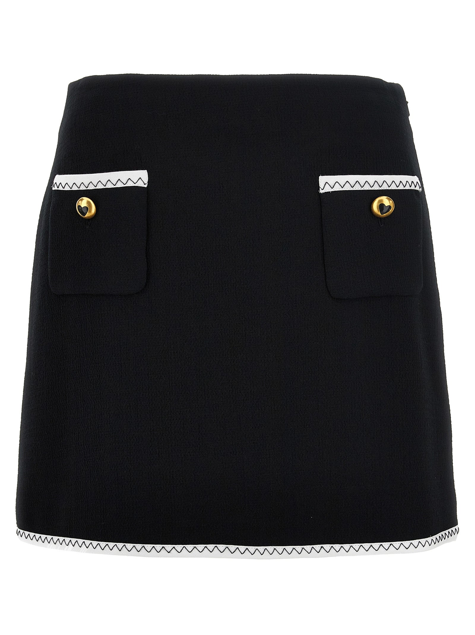 Heart button skirt White/black