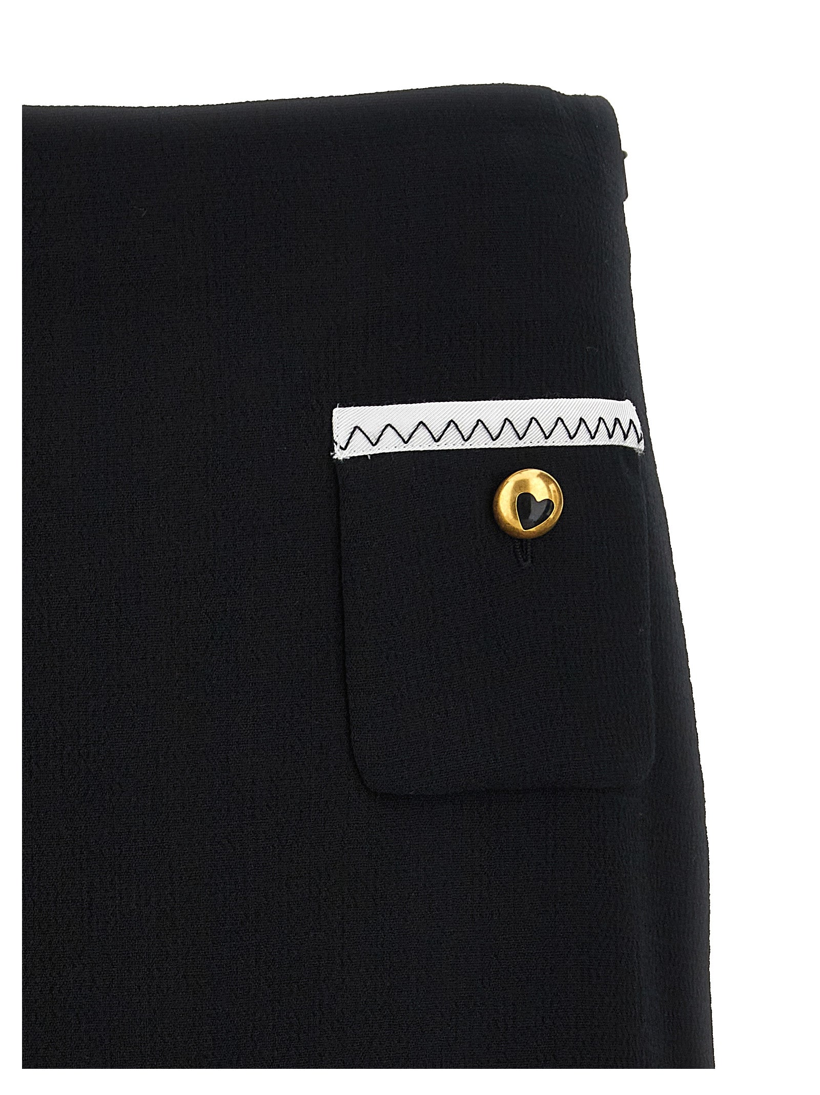 Heart button skirt White/black