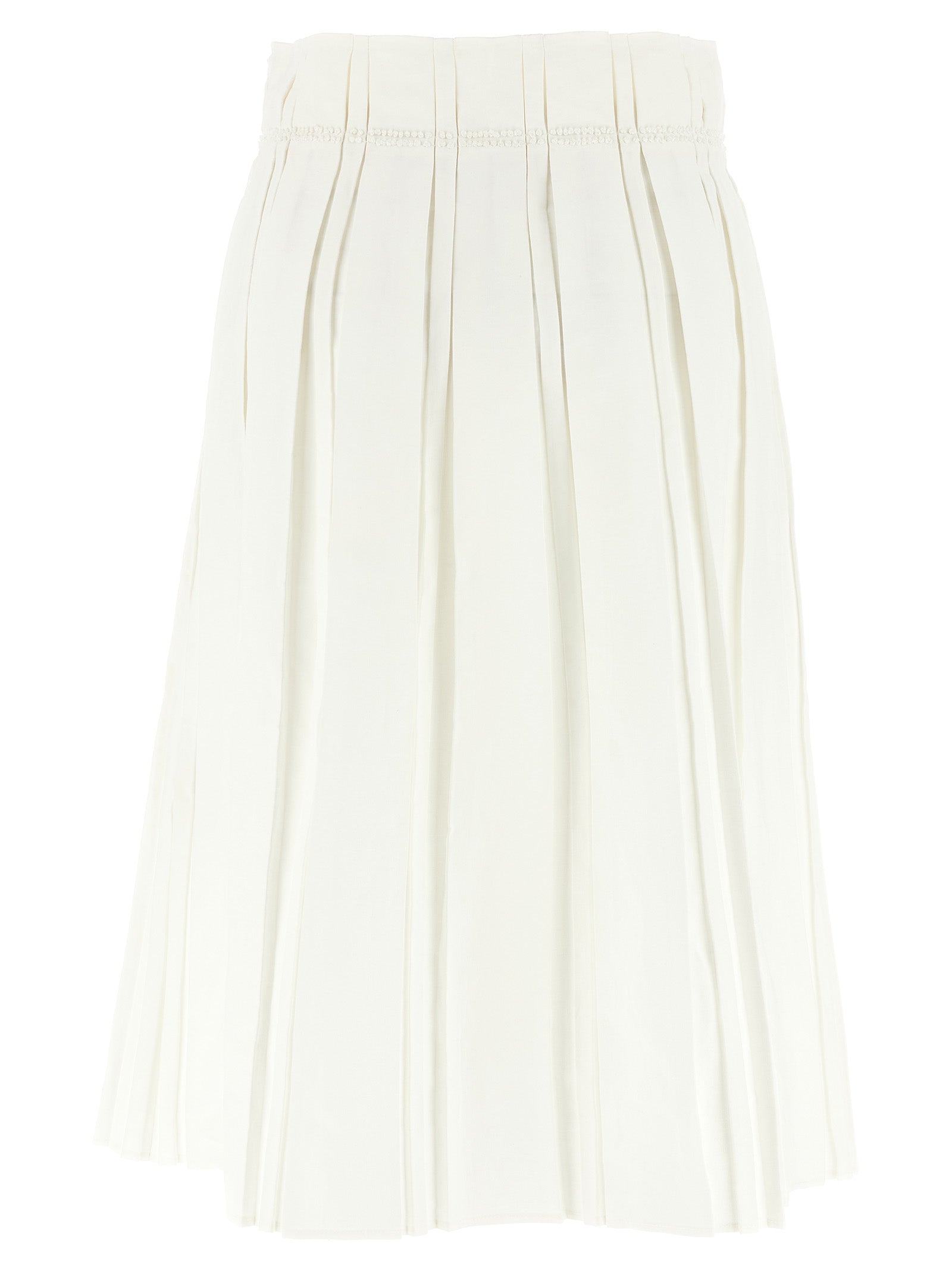 Midi skirt White Linen