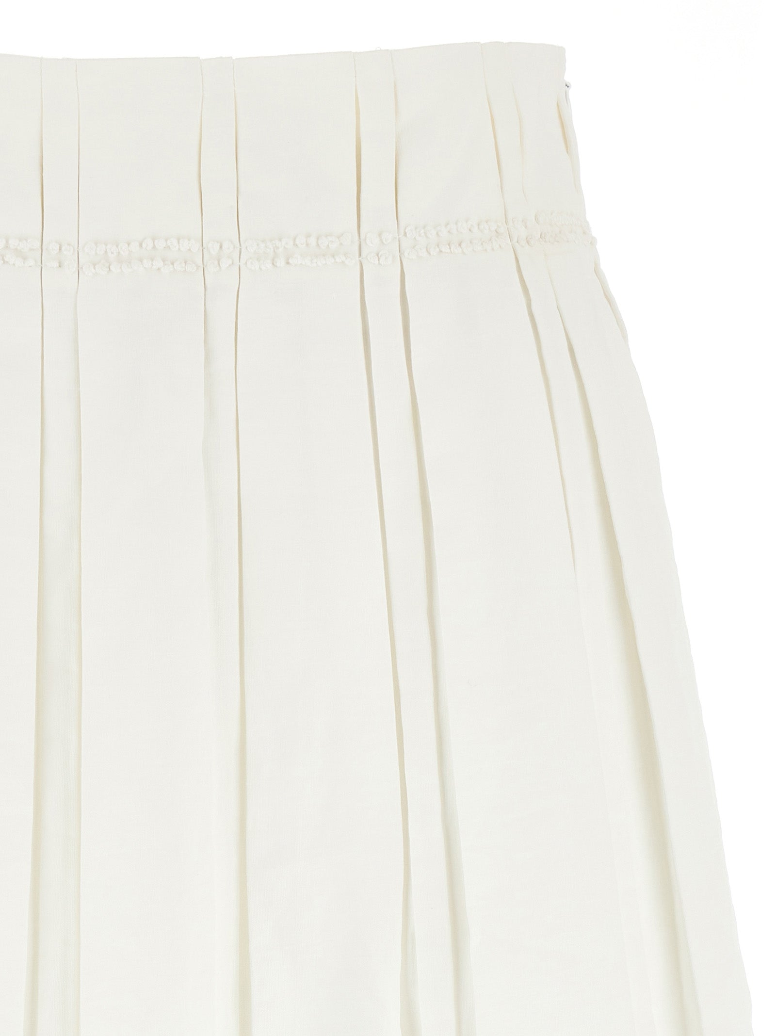 Midi skirt White Linen