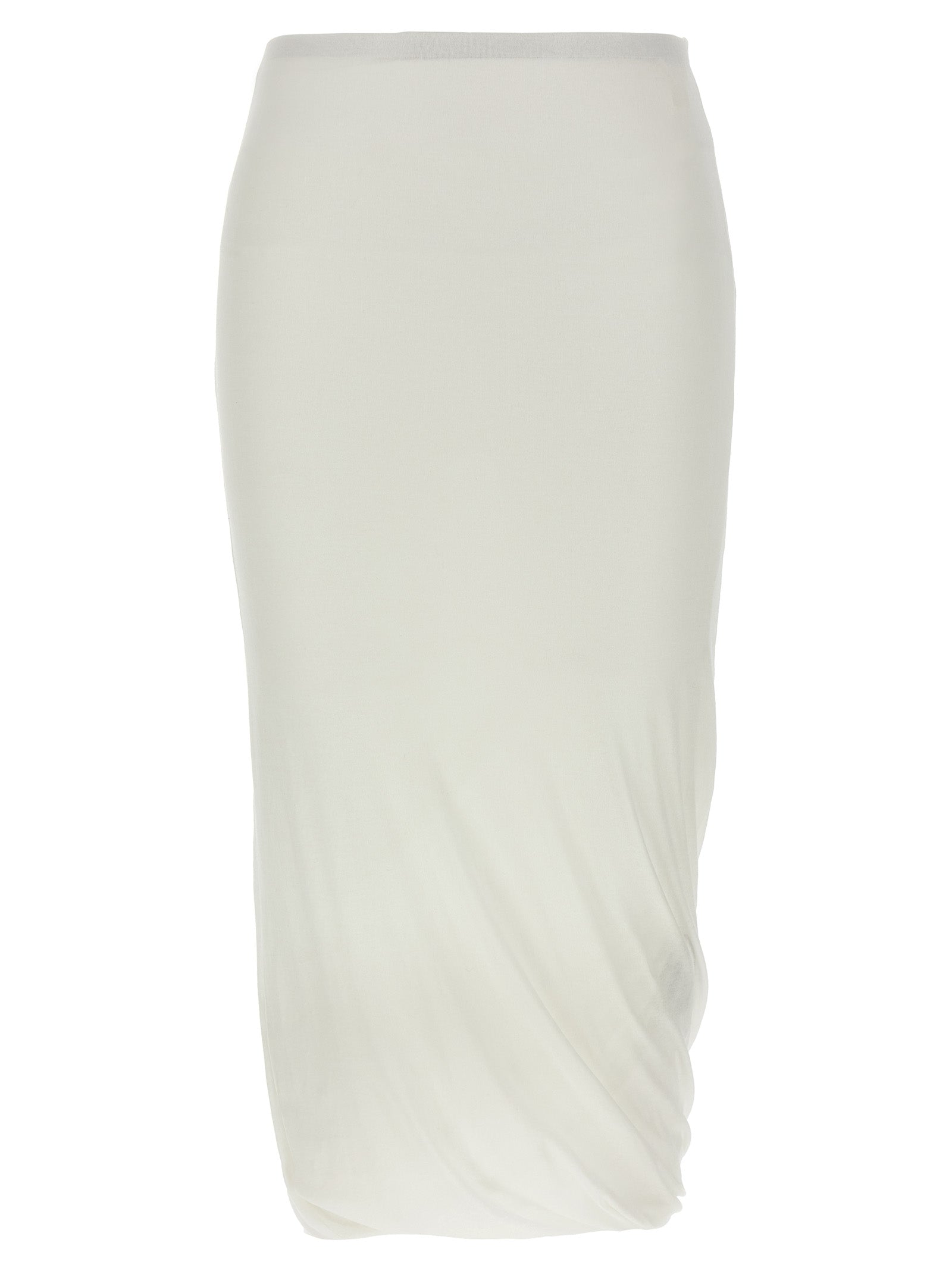 Twisted midi skirt White Cotton