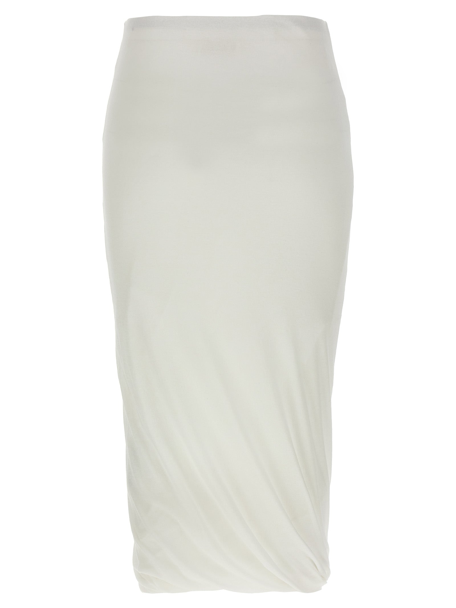 Twisted midi skirt White Cotton