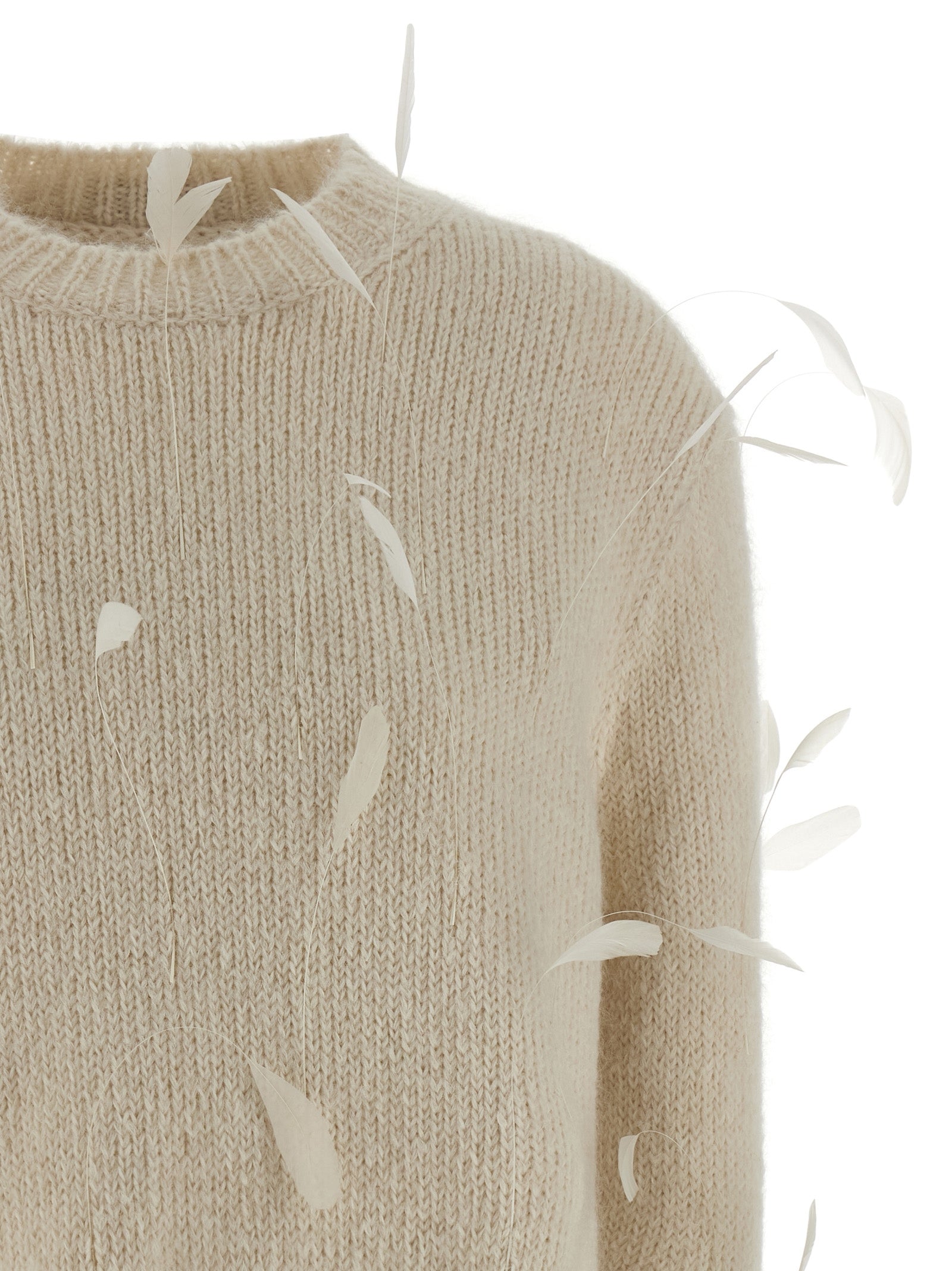 Feather sweater White Sweater, Cardigans