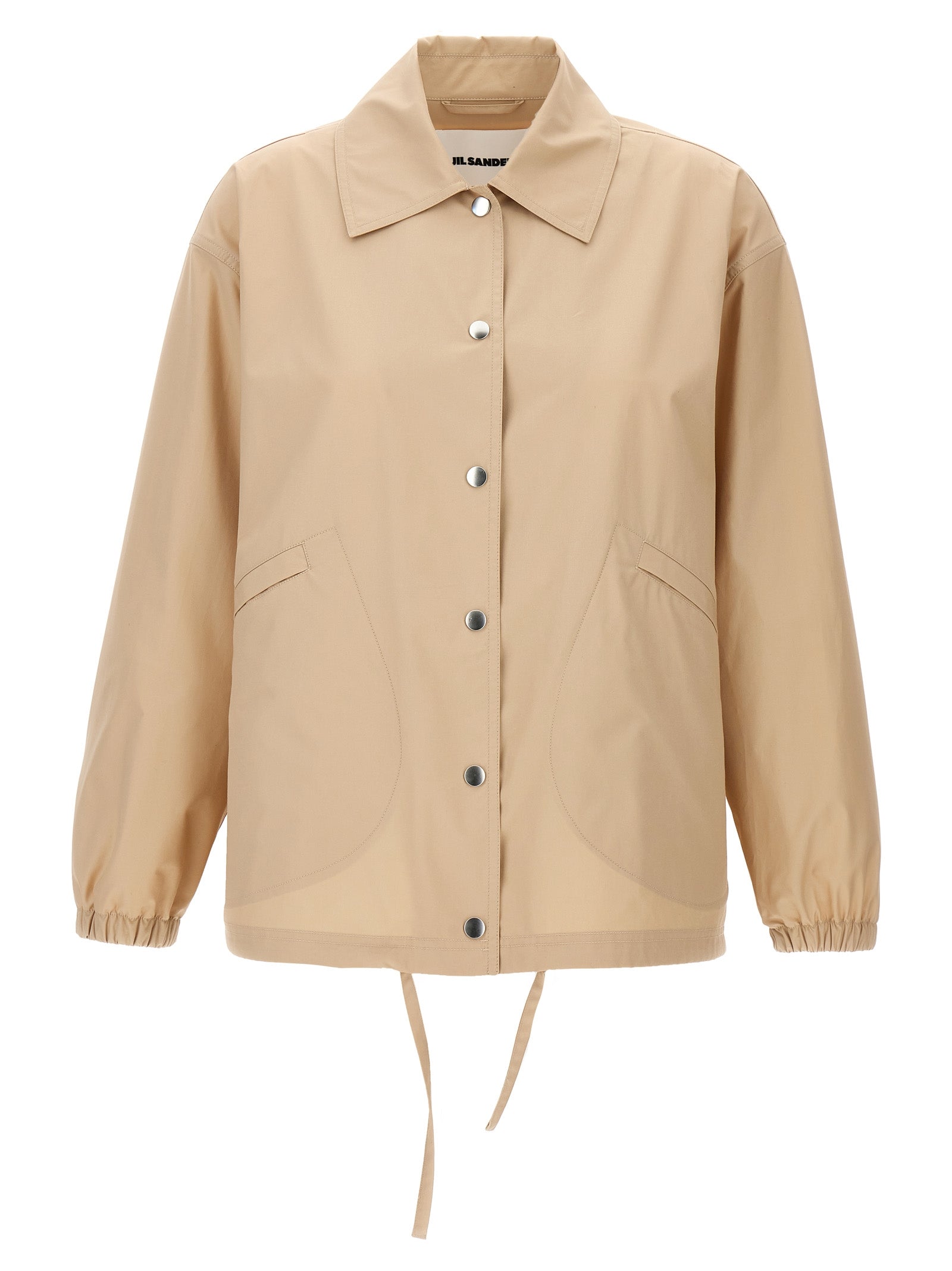 Logo jacket Beige Cotton Down Jacket, Parka, Casual