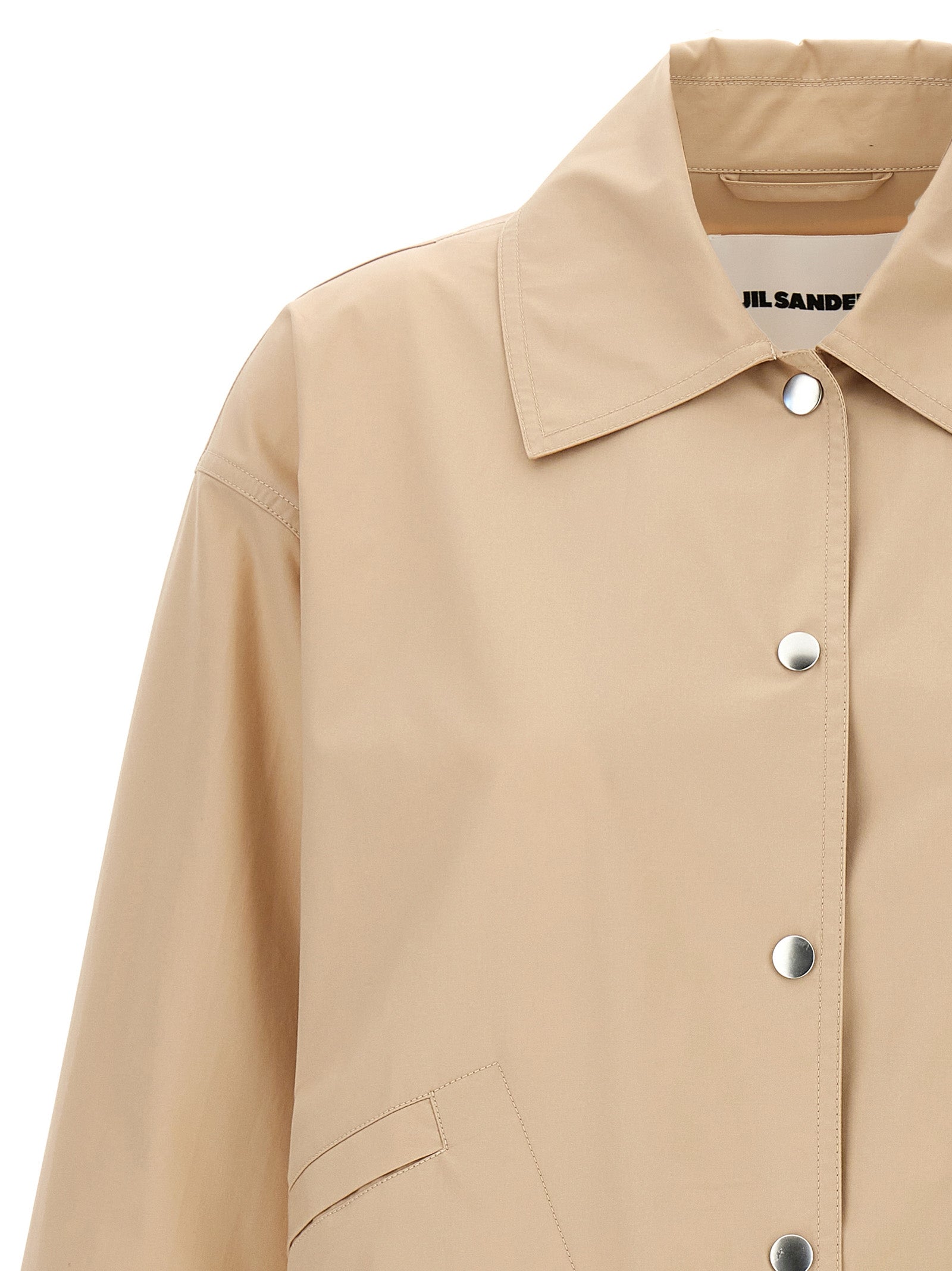 Logo jacket Beige Cotton Down Jacket, Parka, Casual