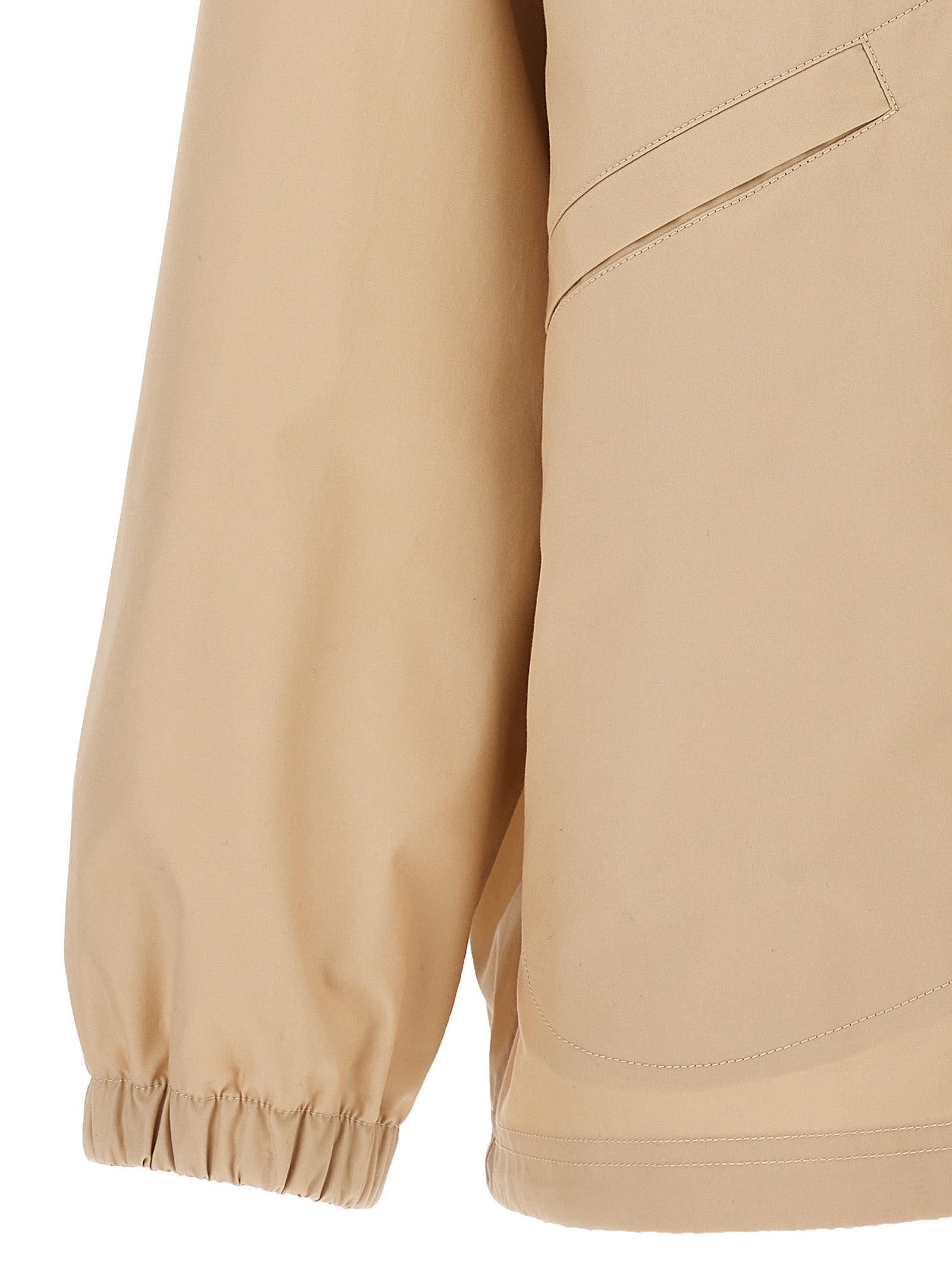 Logo jacket Beige Cotton Down Jacket, Parka, Casual
