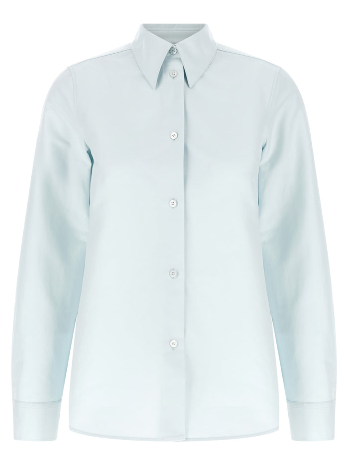 01 shirt Light Blue Cotton Shirt, Blouse