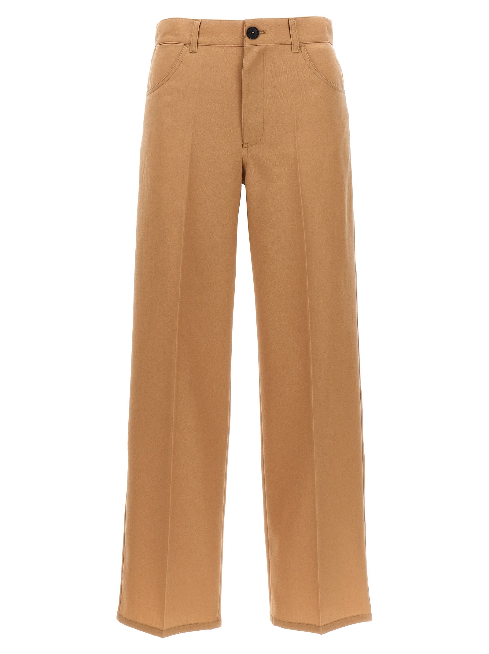 Loose leg pants Beige Virgin Wool