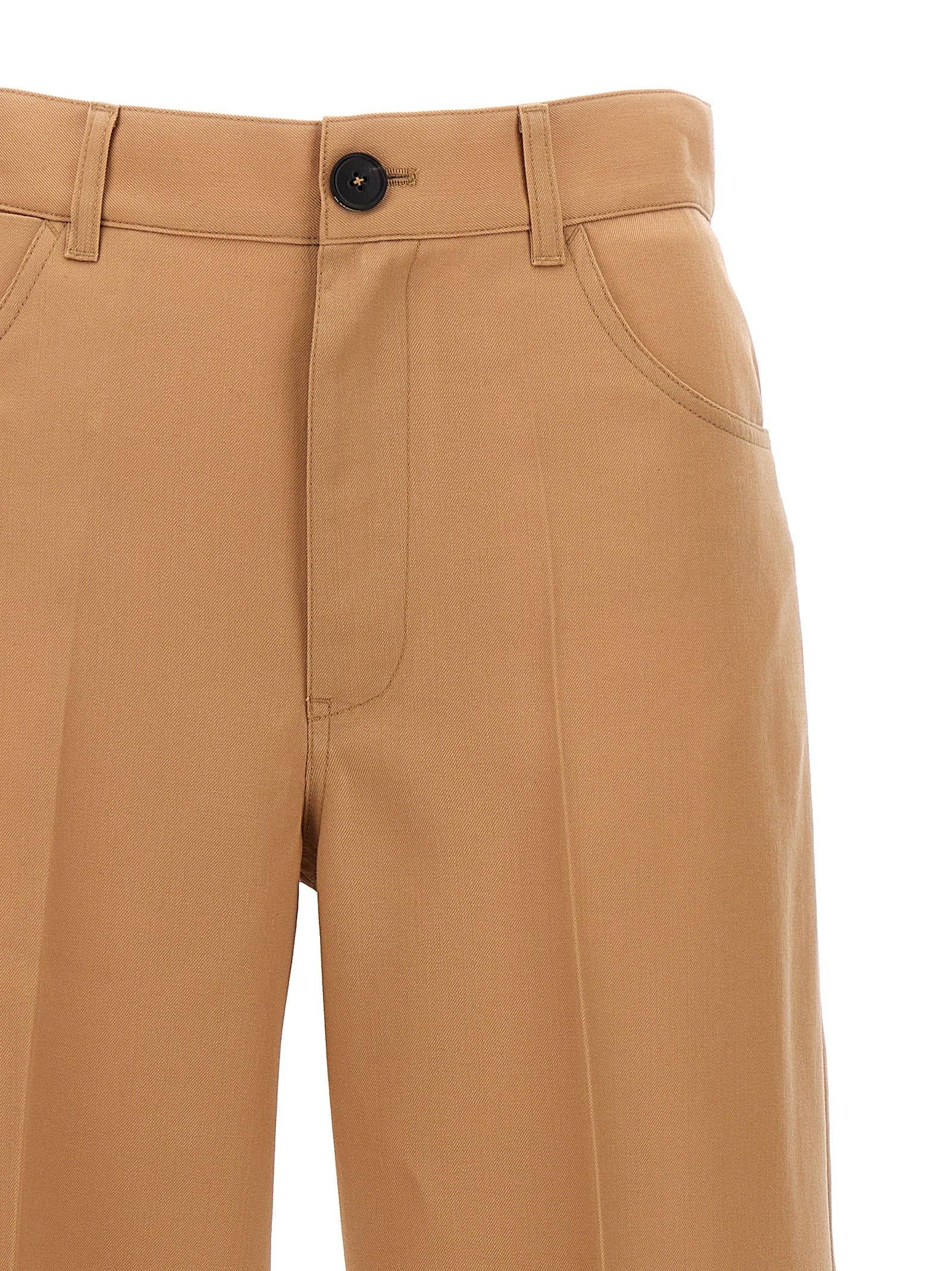 Loose leg pants Beige Virgin Wool