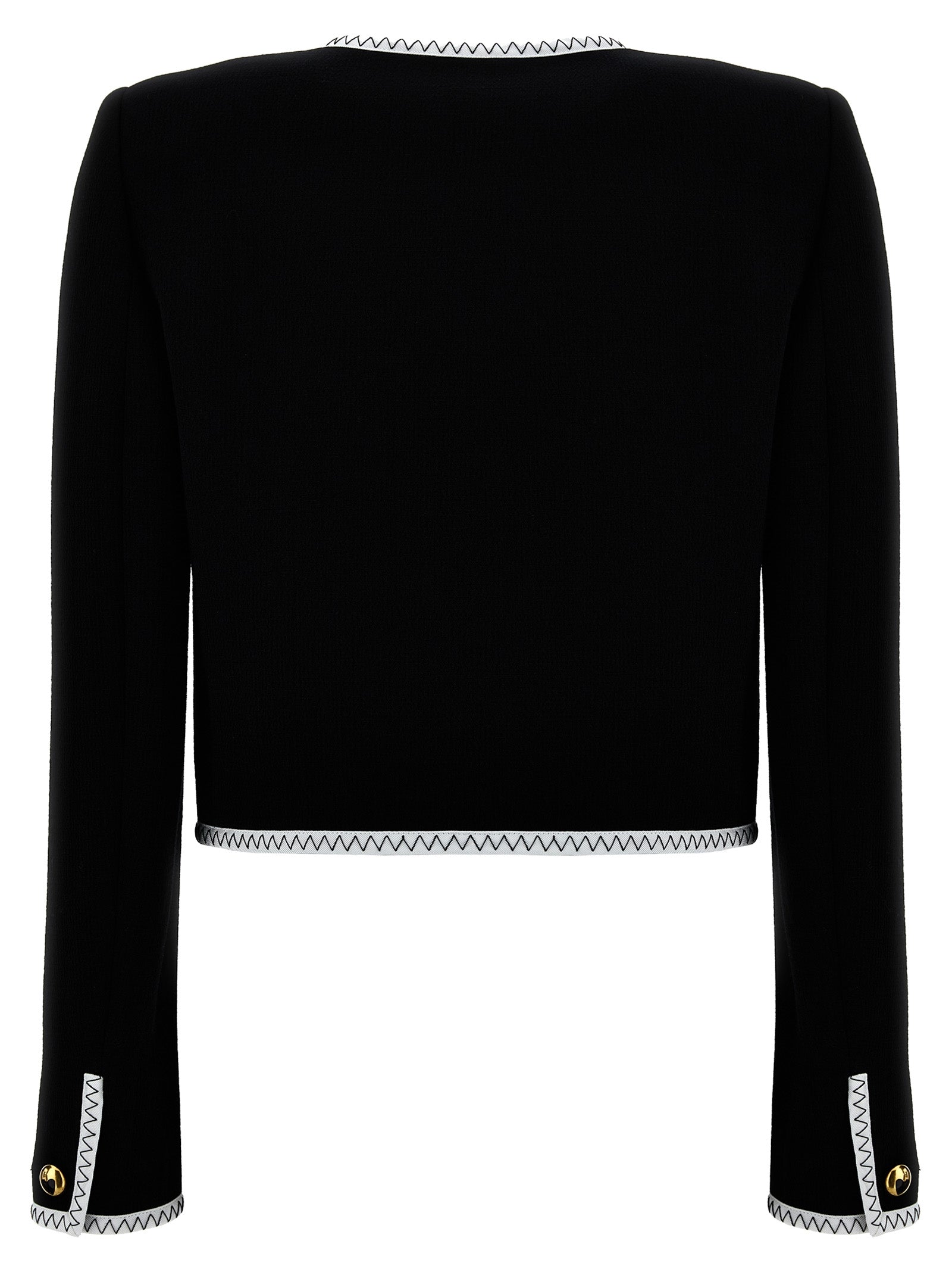 Crepe short jacket White/black Blazer, Suits