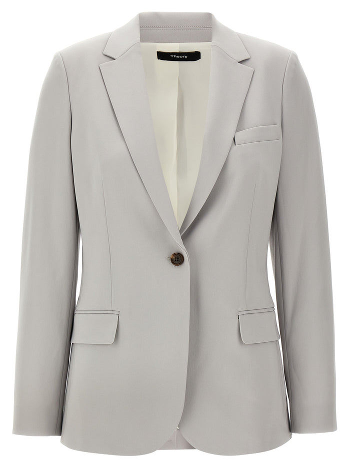 Blazer Staple Gray Triacetate Polyester Blazer, Suits