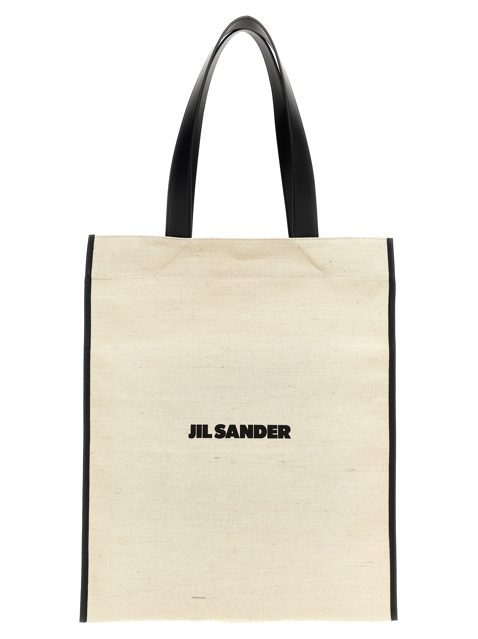 Medium Flat shopping bag White/black Jute Cotton Tote