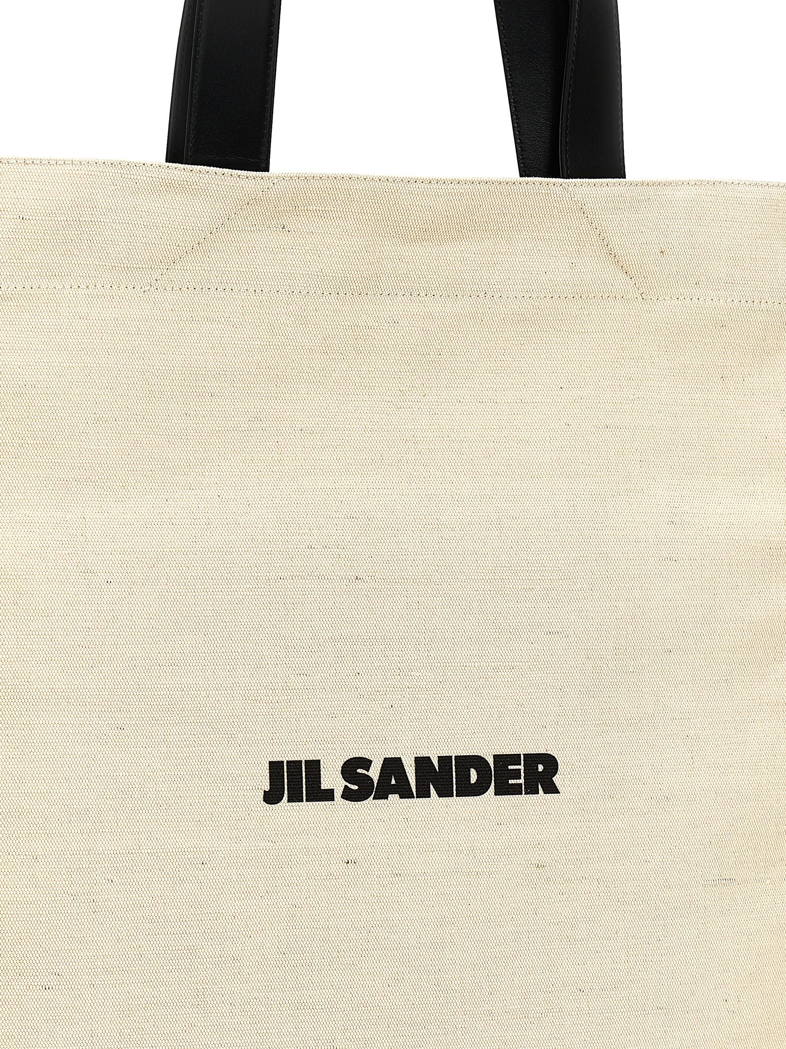 Medium Flat shopping bag White/black Jute Cotton Tote