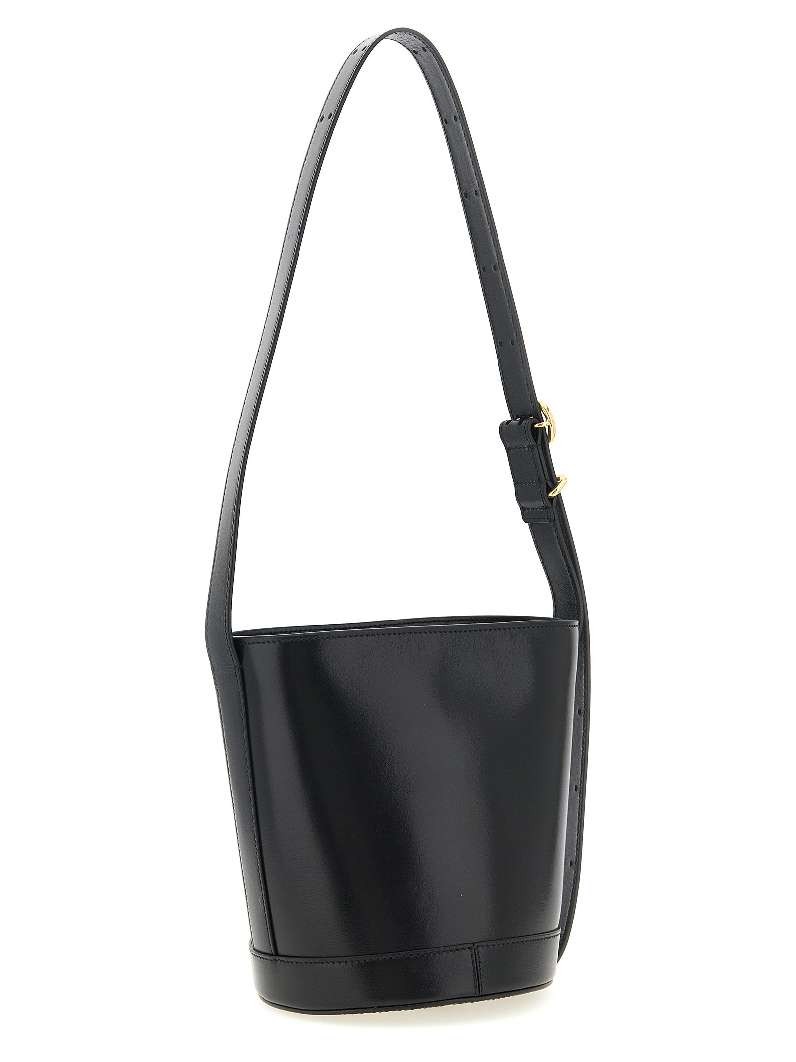 Cannolo bucket bag Black Calfskin Leather (bos Taurus) Shoulder