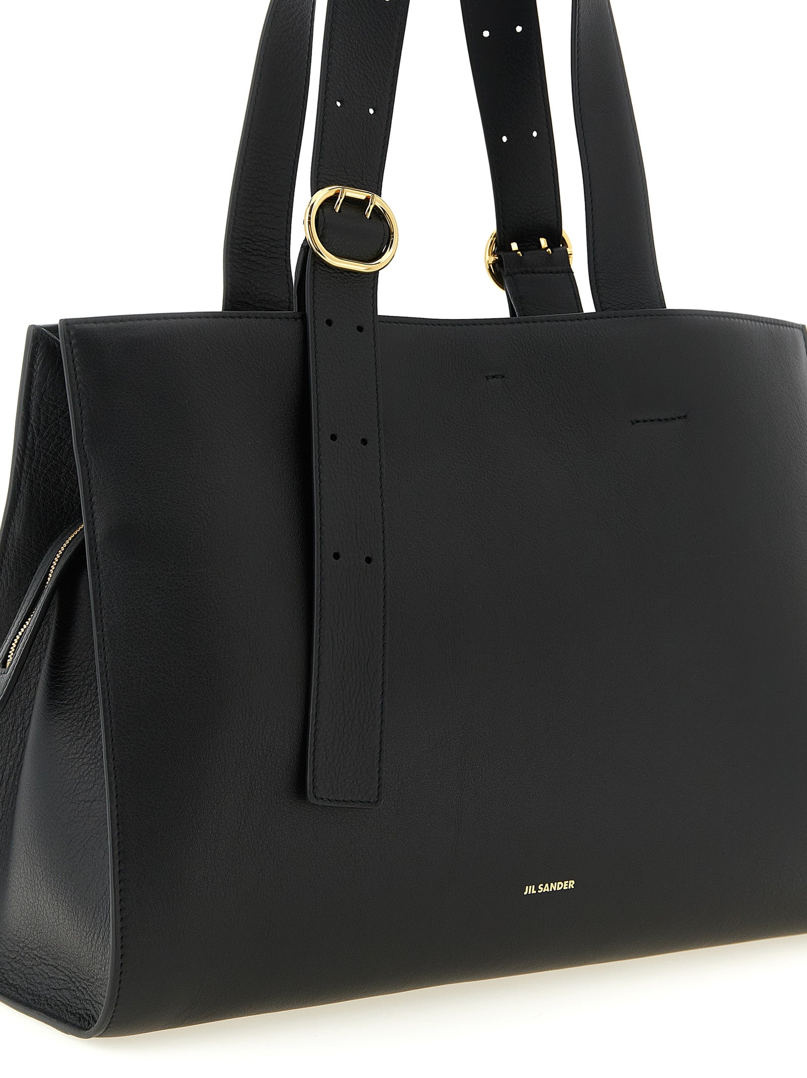 Cannolo shopping bag Black Calfskin Leather (bos Taurus) Tote