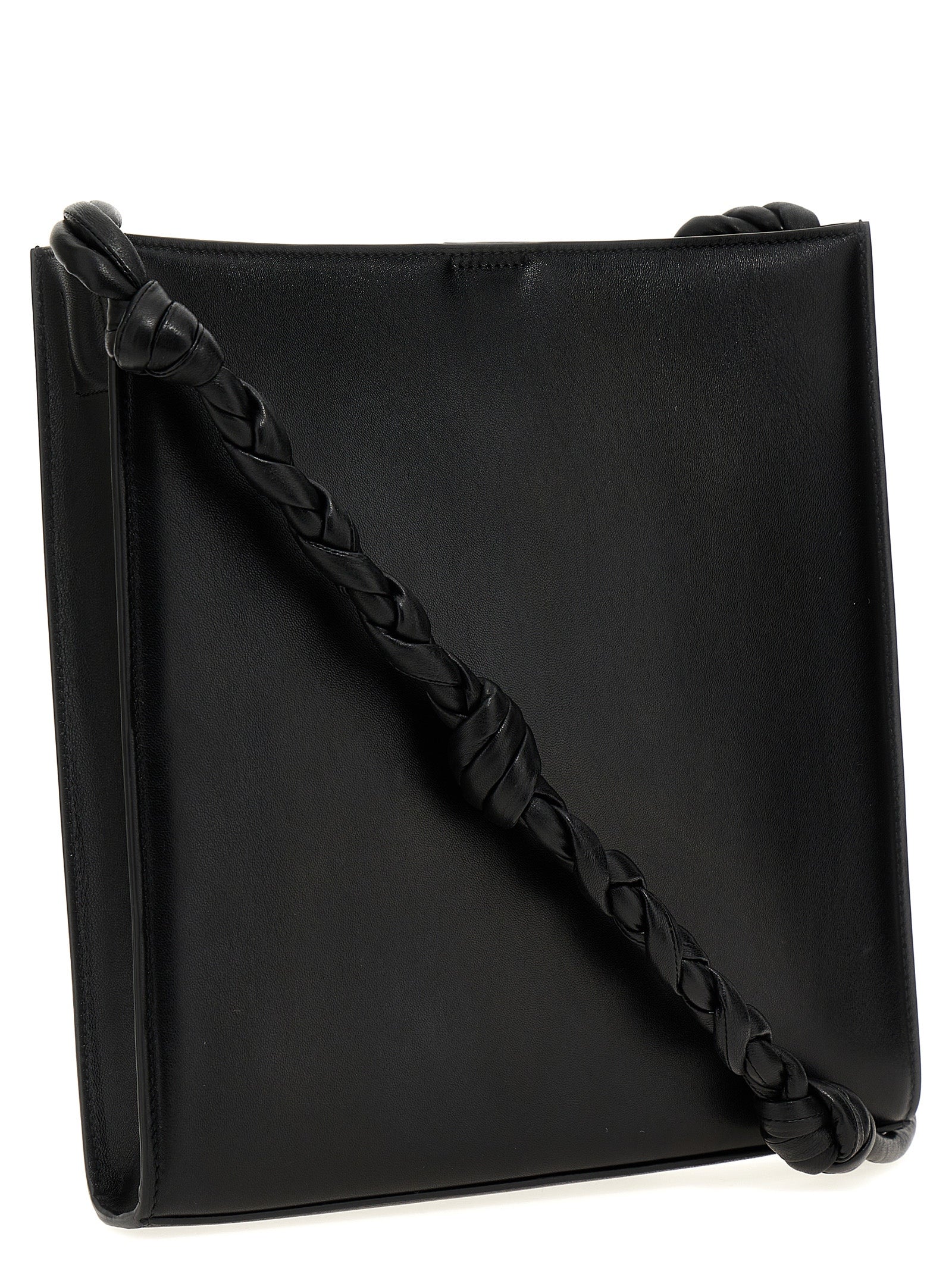 Leather shoulder strap Black Calfskin (bos Taurus) Crossbody Bags