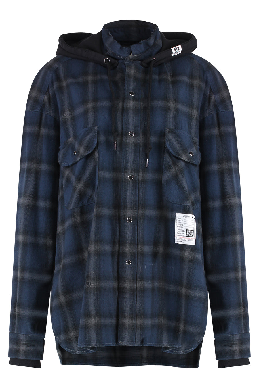Shirt Check Print Blue Cotton