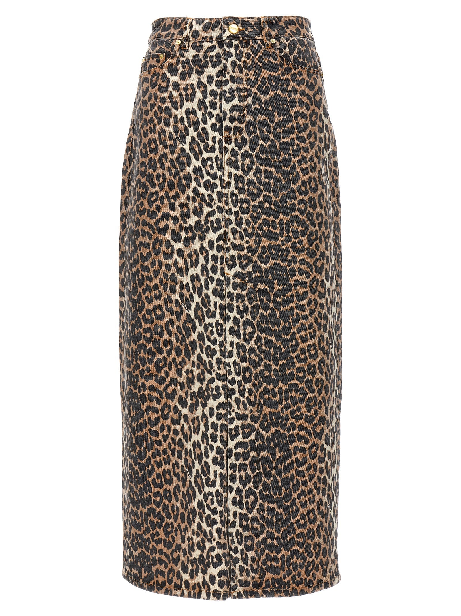 Animal print long skirt Brown Organic Cotton
