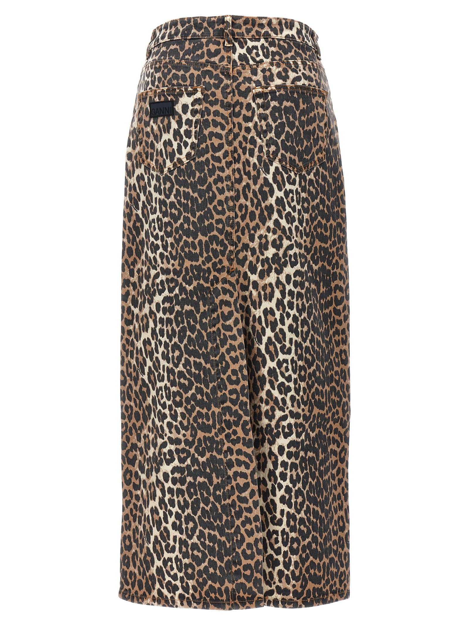 Animal print long skirt Brown Organic Cotton