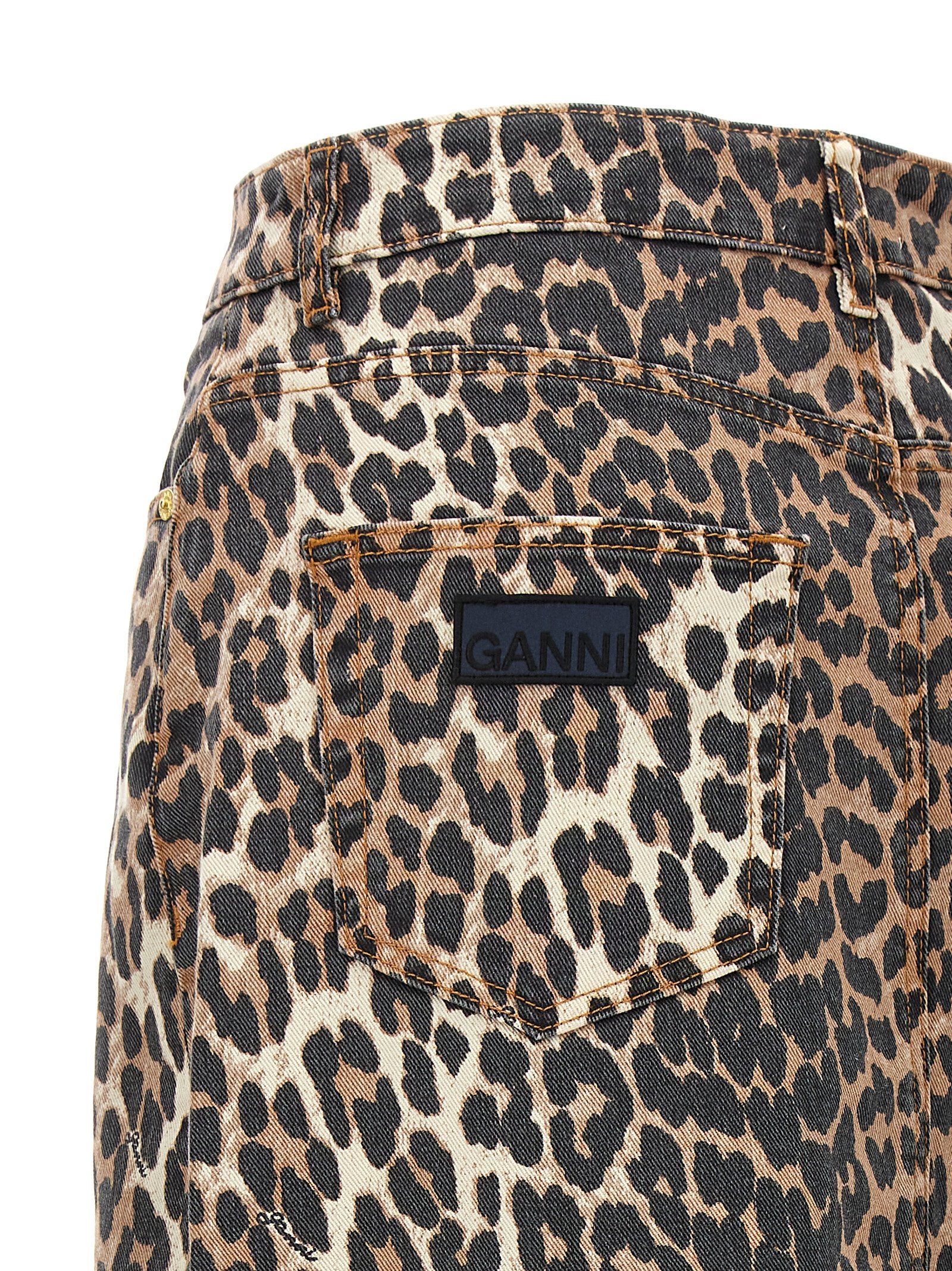 Animal print long skirt Brown Organic Cotton