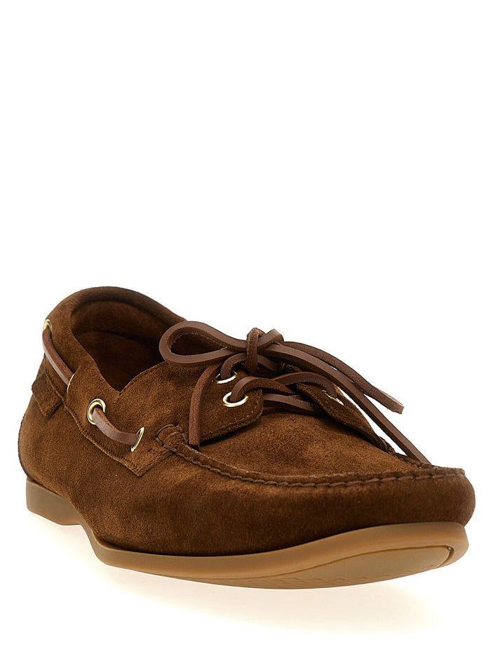 Robin boat shoe Brown Calfskin Leather Brass Loafers