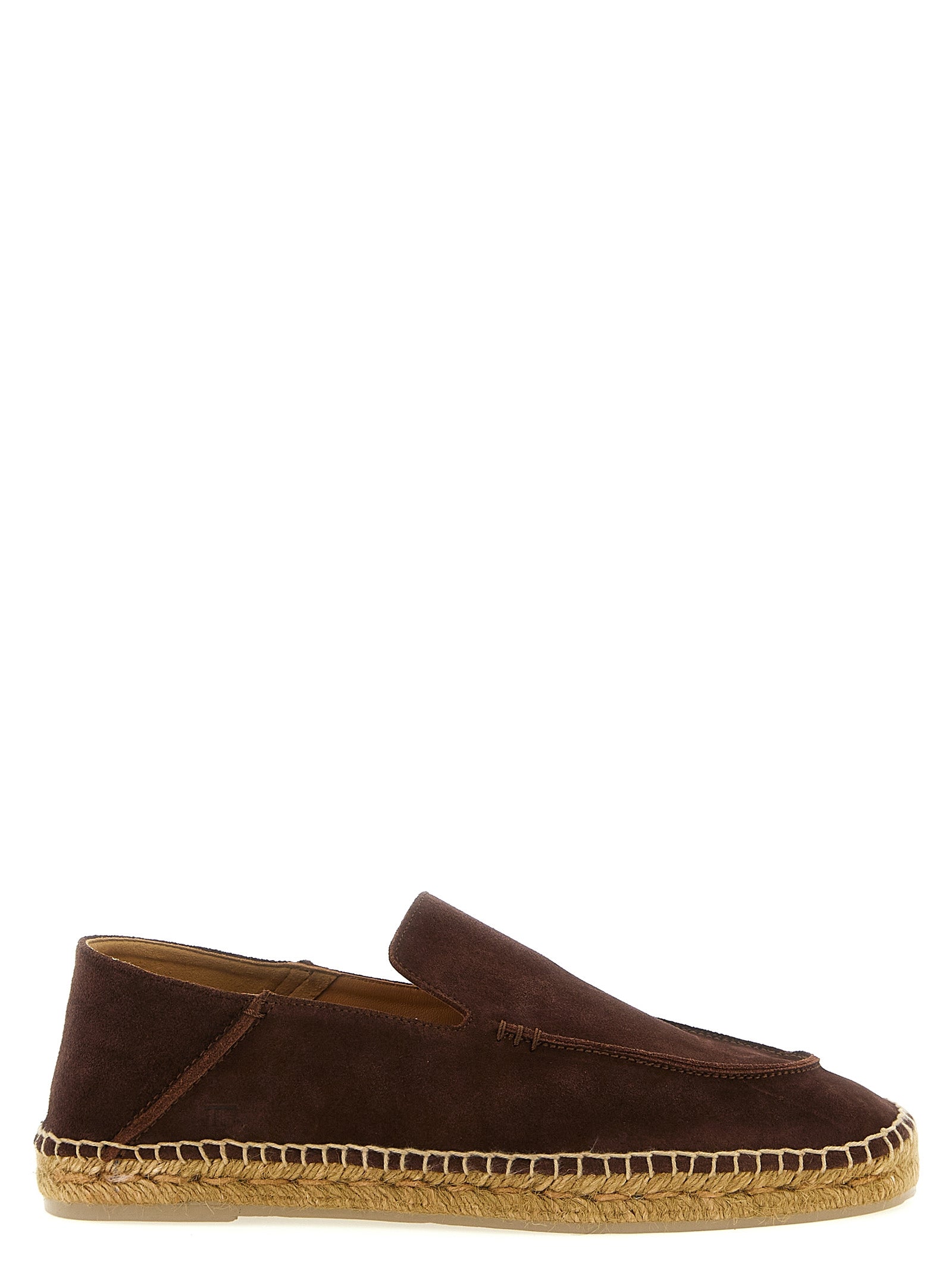 Finn espadrilles Brown Calf Leather Cotton Flat Shoes