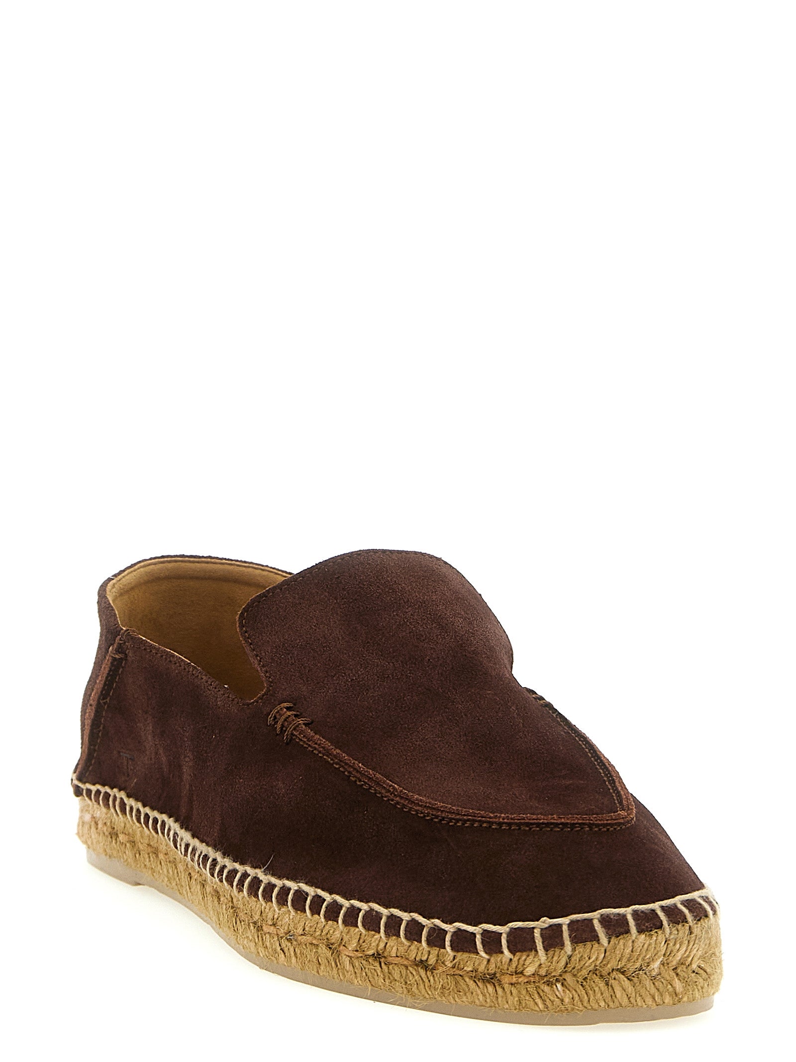 Finn espadrilles Brown Calf Leather Cotton Flat Shoes