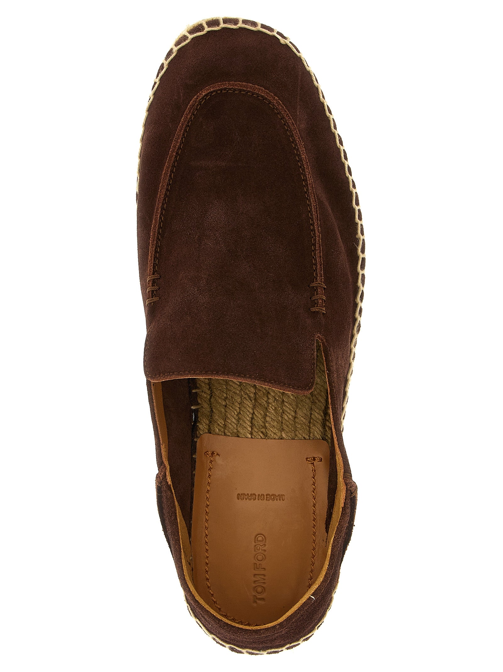 Finn espadrilles Brown Calf Leather Cotton Flat Shoes