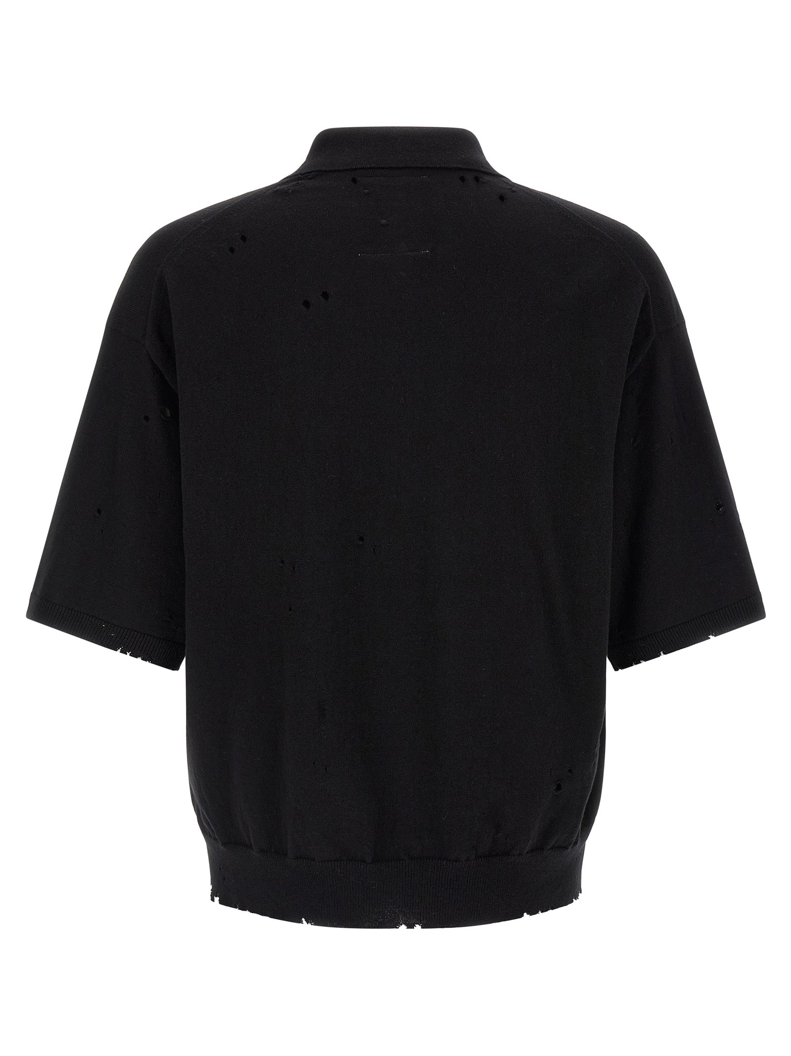 Embroidery polo shirt Black Cotton