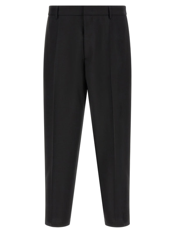Jil Sander Virgin Wool Canvas Trousers — Black