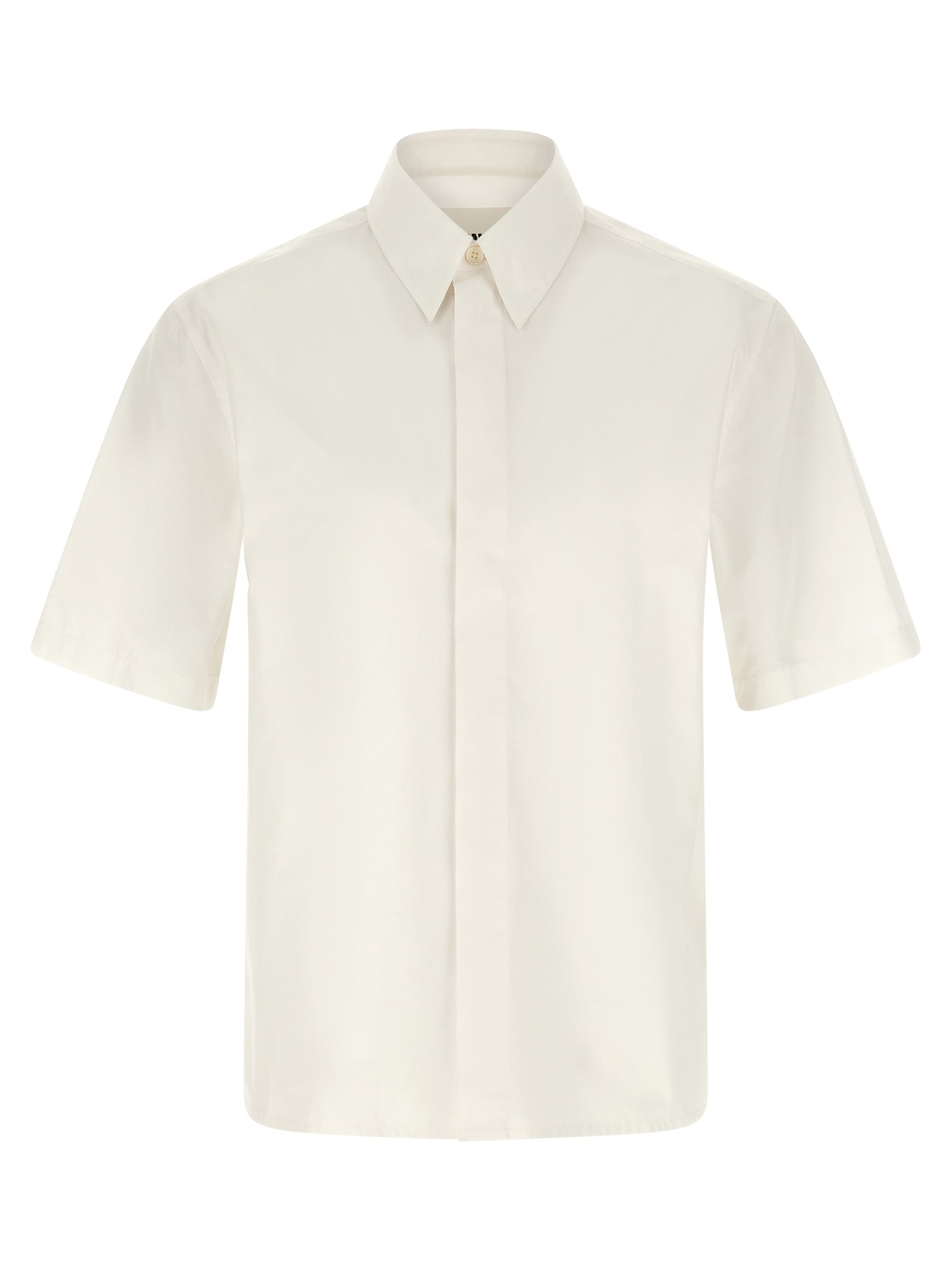 Logo embroidery shirt White Cotton Shirt, Blouse