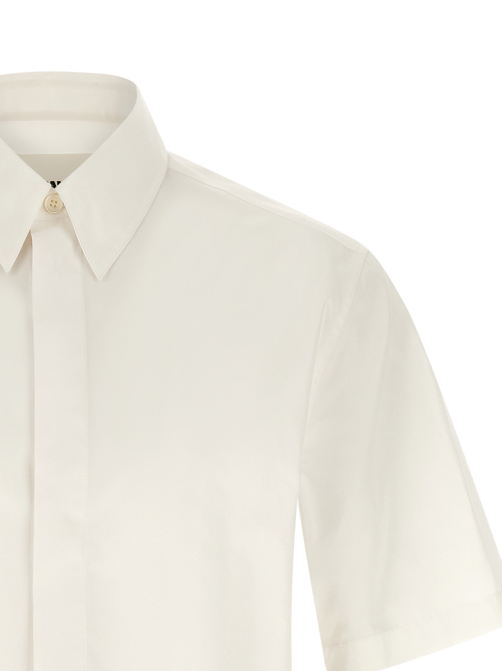 Logo embroidery shirt White Cotton Shirt, Blouse