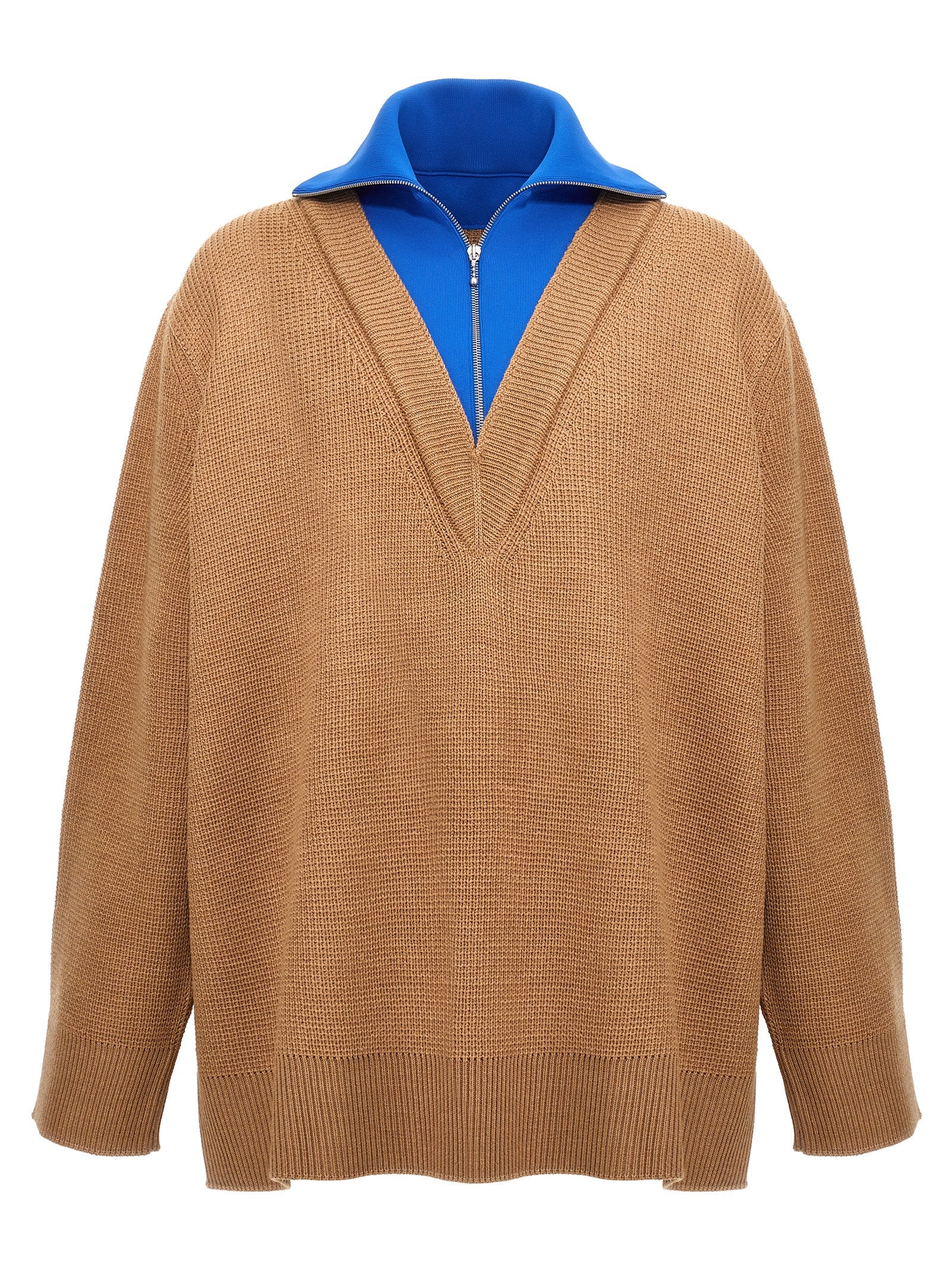Half zip sweater Multicolor Wool Cotton Polyamide Sweater, Cardigans