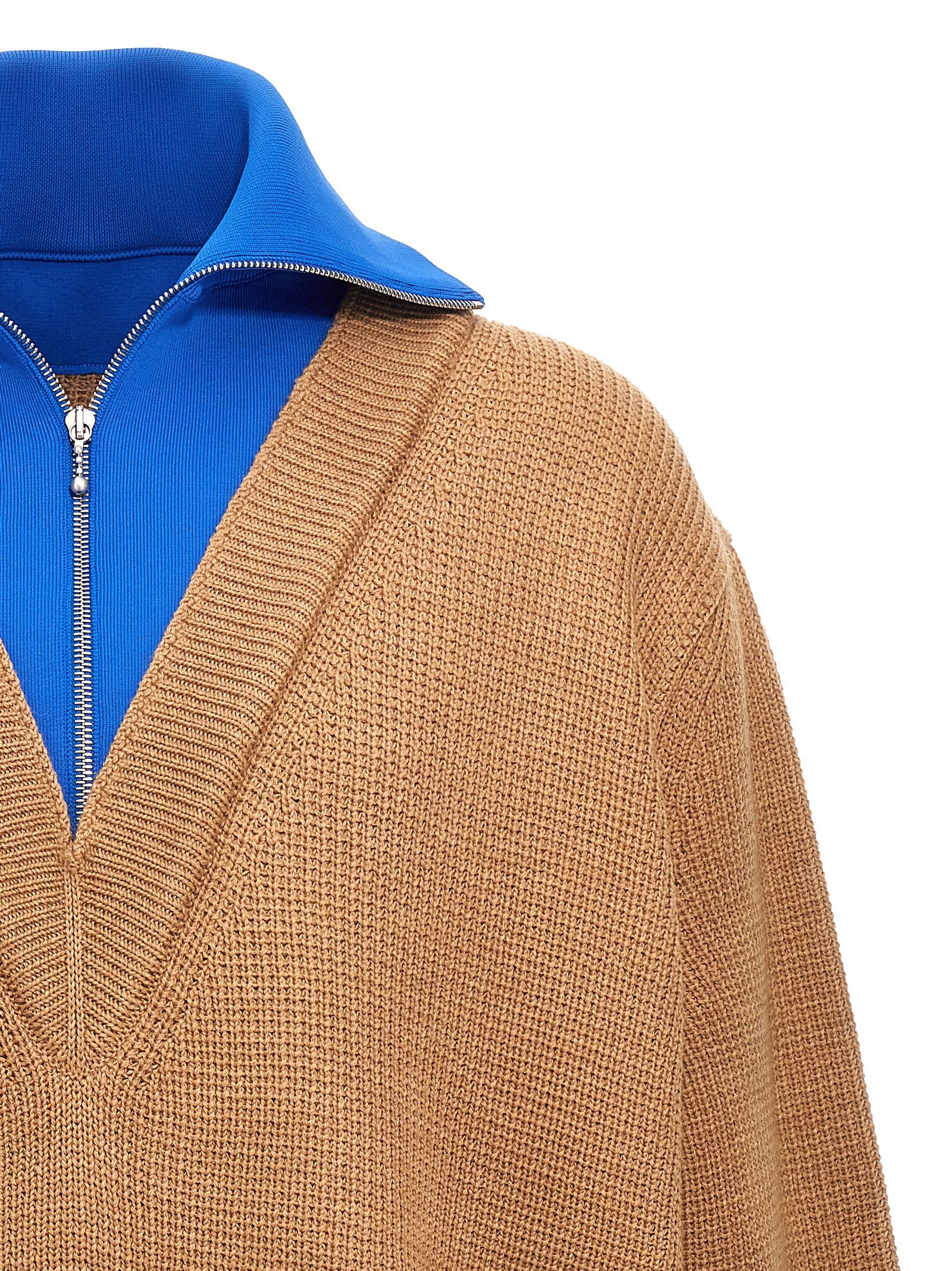 Half zip sweater Multicolor Wool Cotton Polyamide Sweater, Cardigans