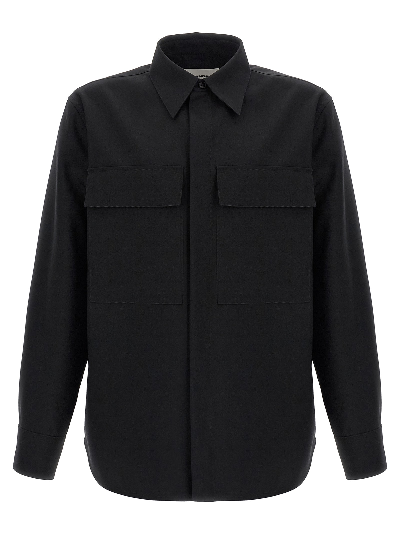 08 shirt Black Wool Shirt, Blouse