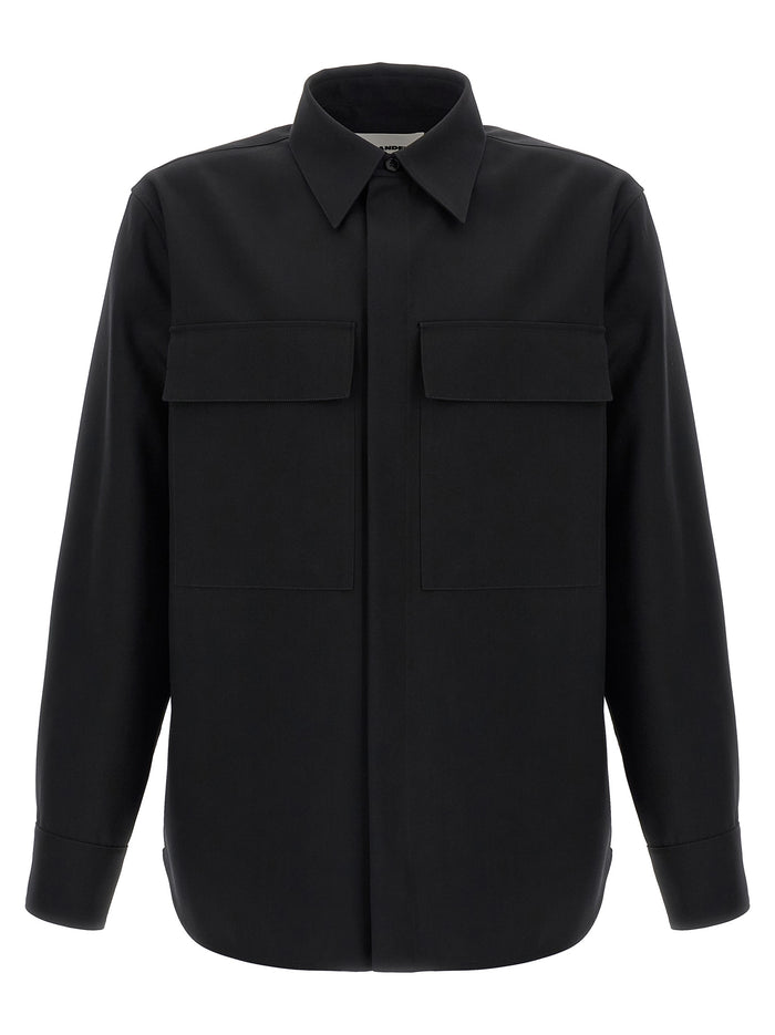 08 shirt Black Wool Shirt, Blouse
