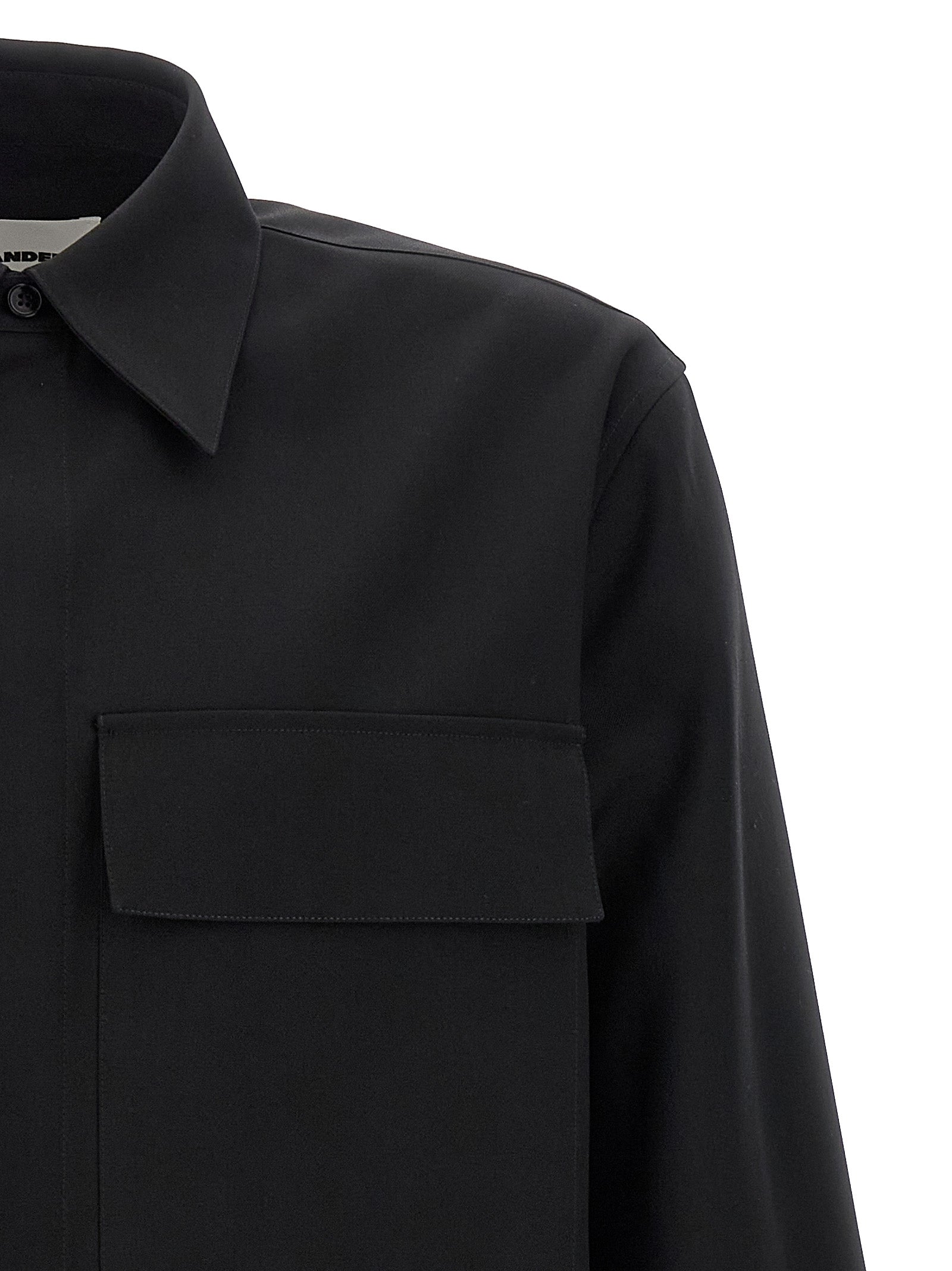 08 shirt Black Wool Shirt, Blouse