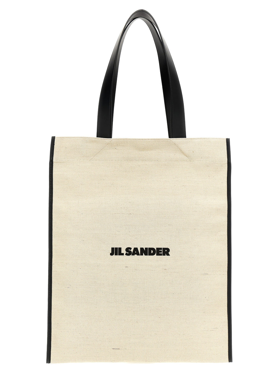 حقيبة تسوق Jil Sander شعار بنقشة كانفا — كشمري
